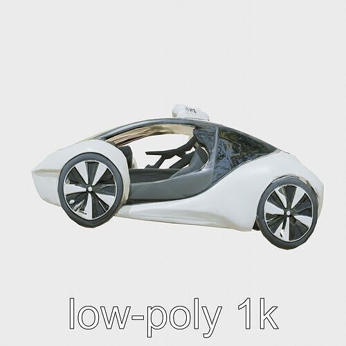 Futuristic Flying Taxi Concept Car Model Low-poly 3D model