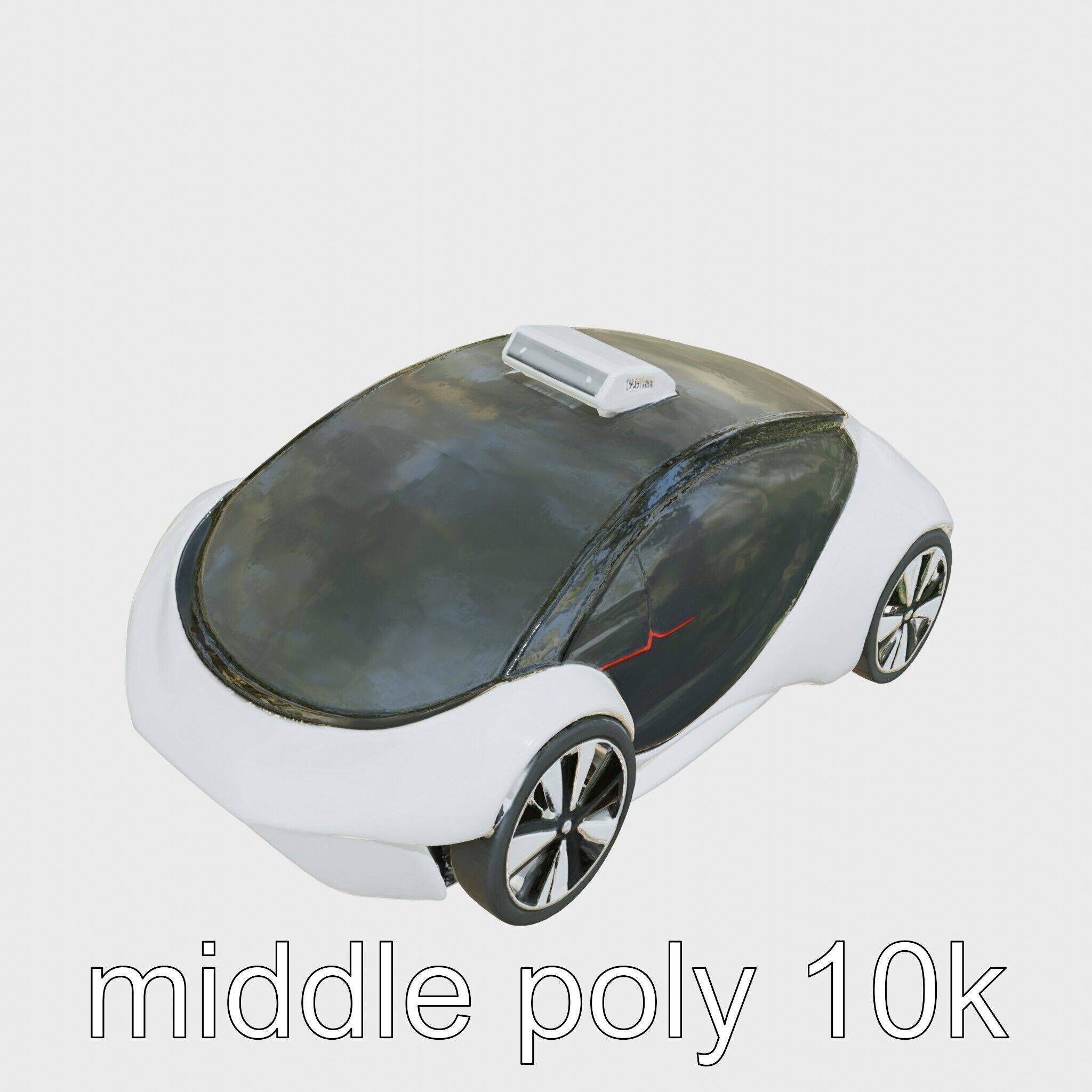 Futuristic Flying Taxi Concept Car Model Low-poly 3D model_8