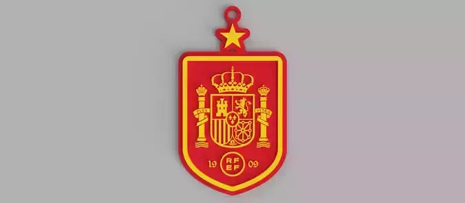 Spanish National Football Team Spain logo Shield keychain Free 3D print model