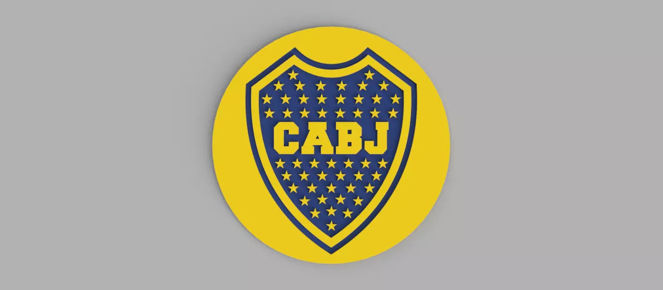 Club Atletico Boca Juniors logo Football Club Shield Coaster Free 3D print model