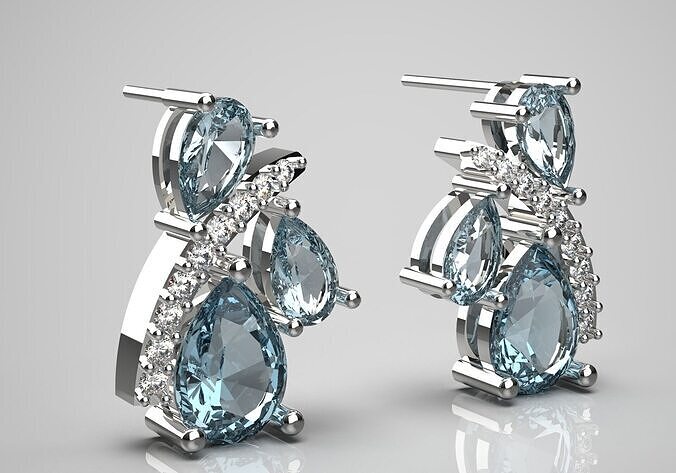 bride diamond jewelry earring je0027 3D print model