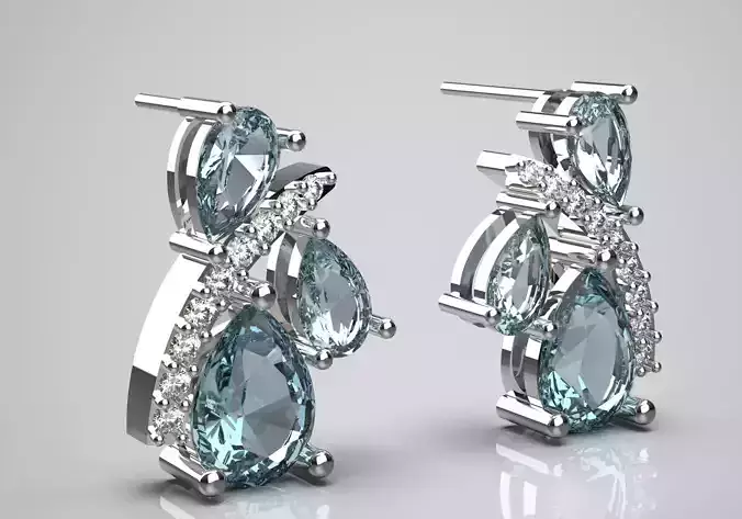 bride diamond jewelry earring je0027 3D print model bride diamond jewelry earring je0027 3D print model