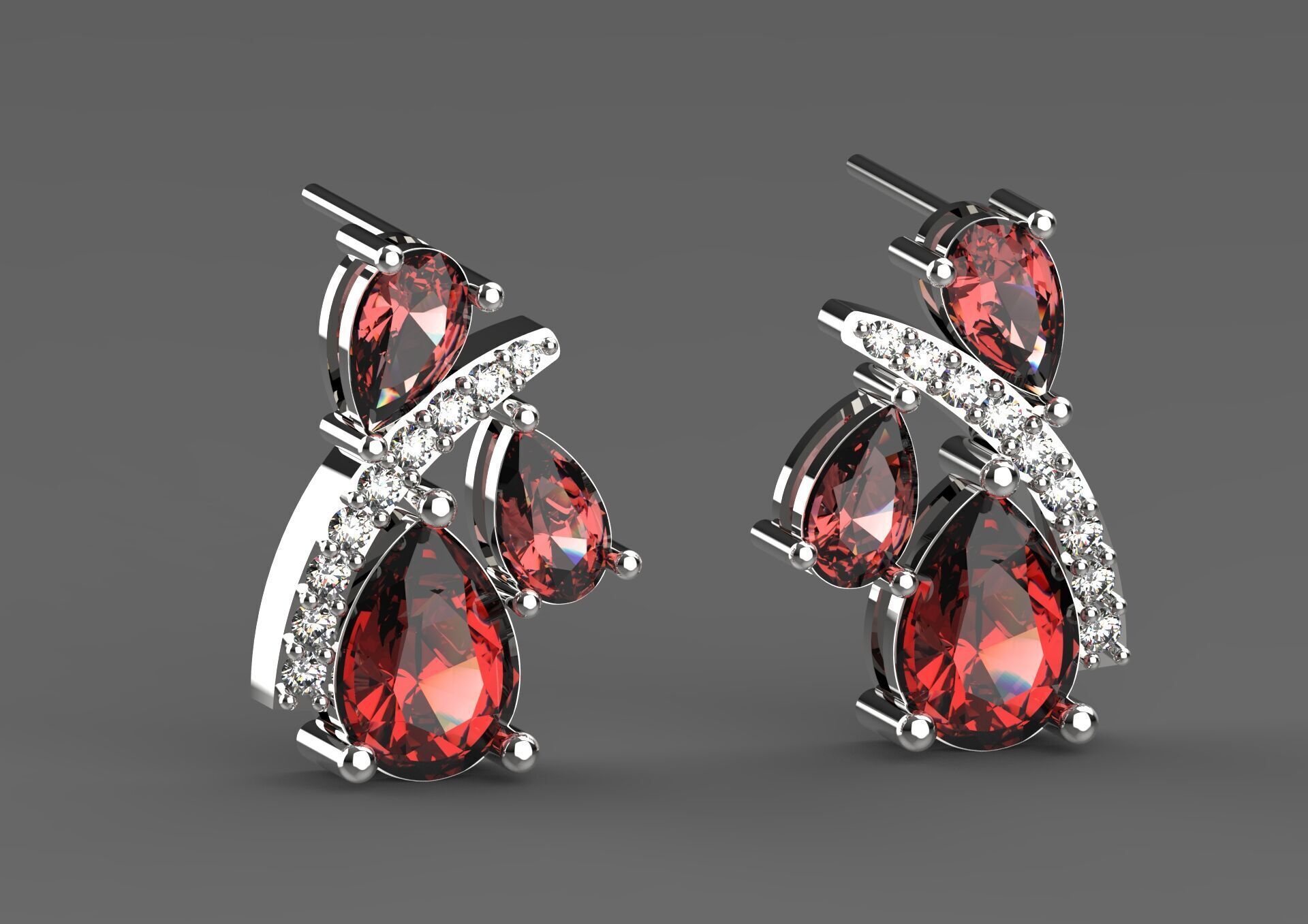 bride diamond jewelry earring je0027 3D print model_21
