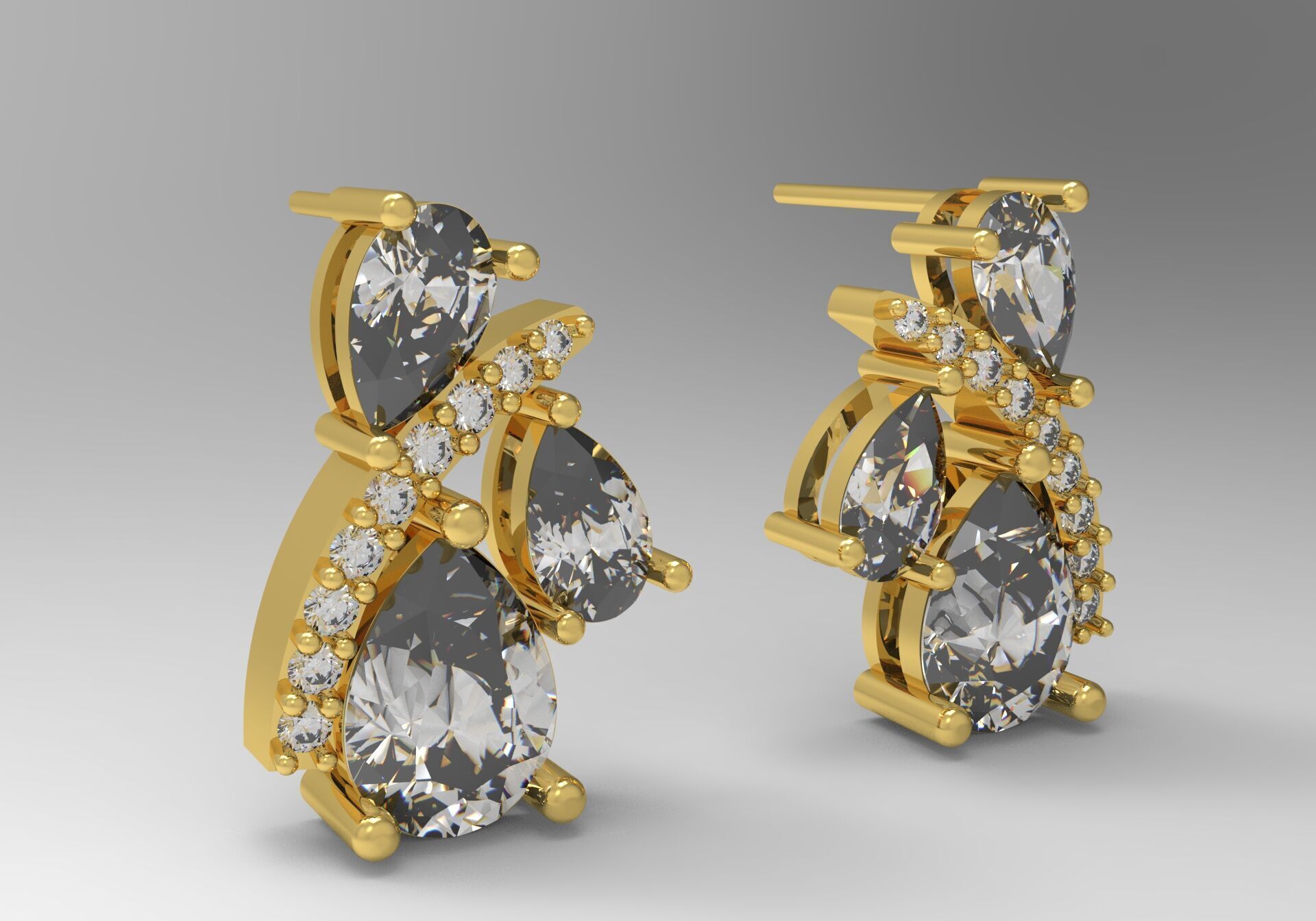 bride diamond jewelry earring je0027 3D print model_12