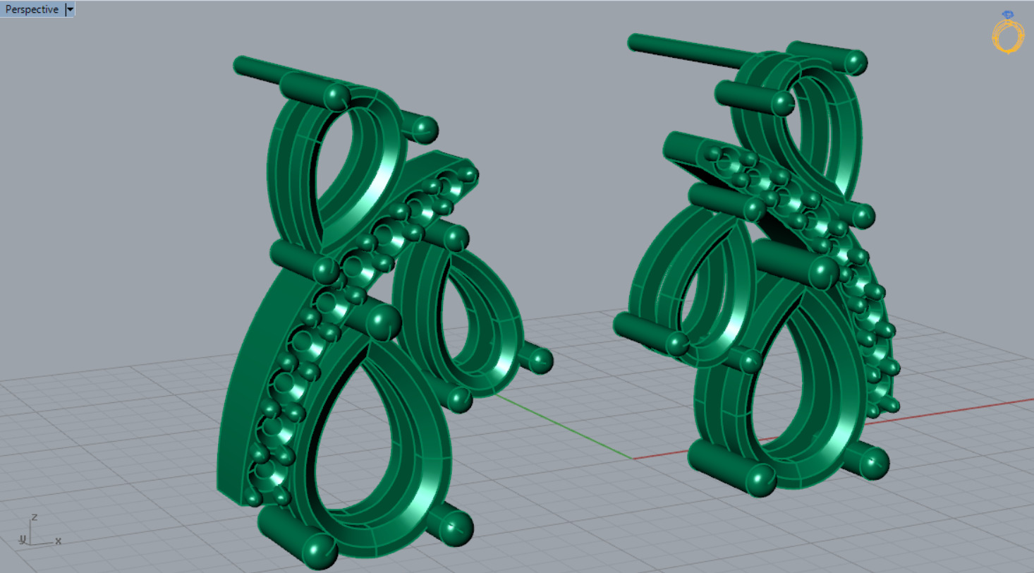 bride diamond jewelry earring je0027 3D print model_4