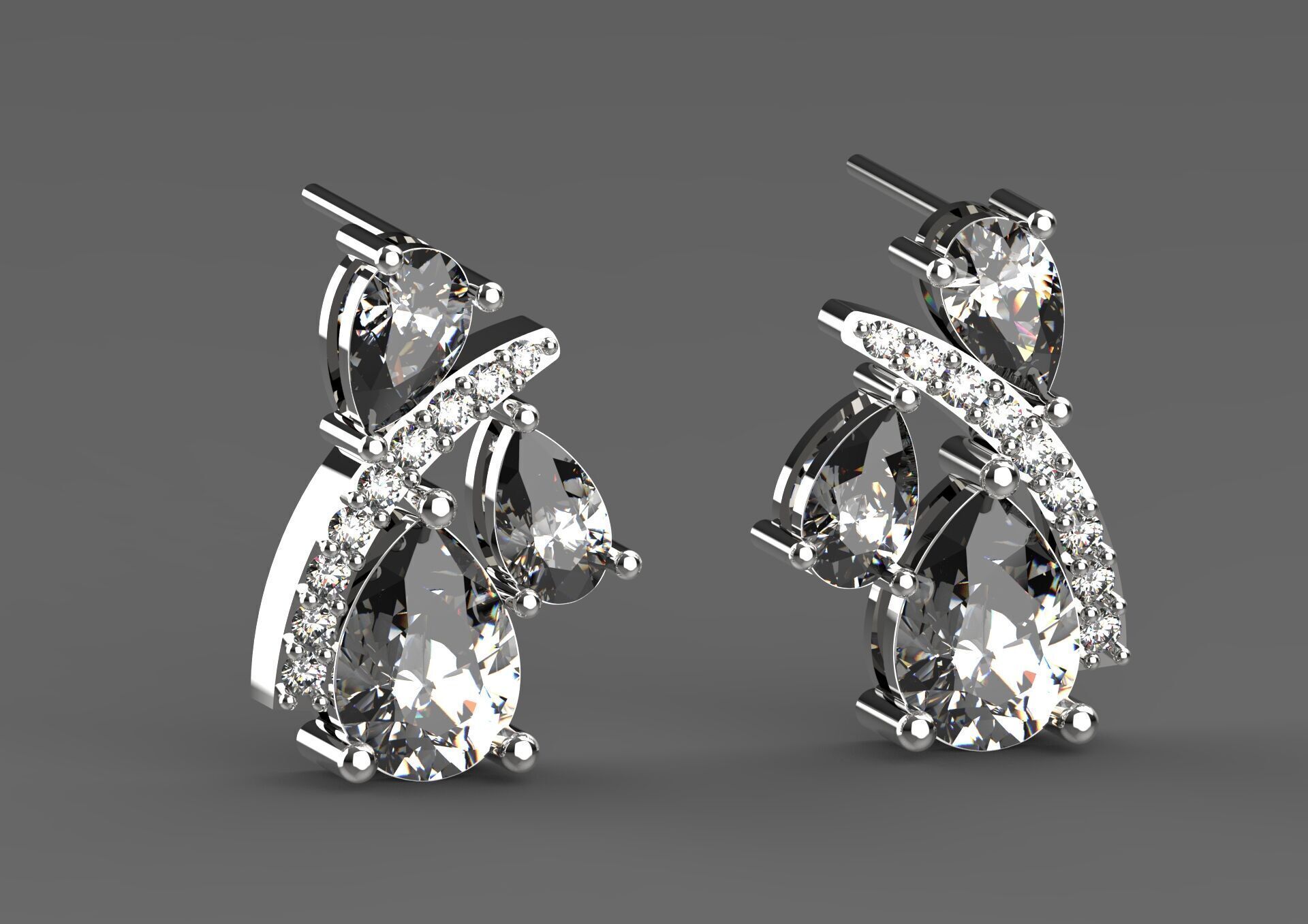 bride diamond jewelry earring je0027 3D print model_20