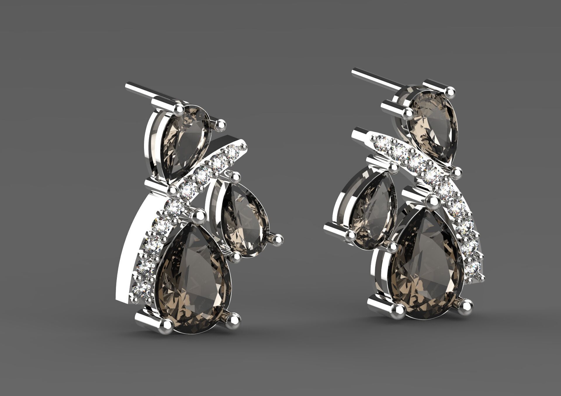 bride diamond jewelry earring je0027 3D print model_24