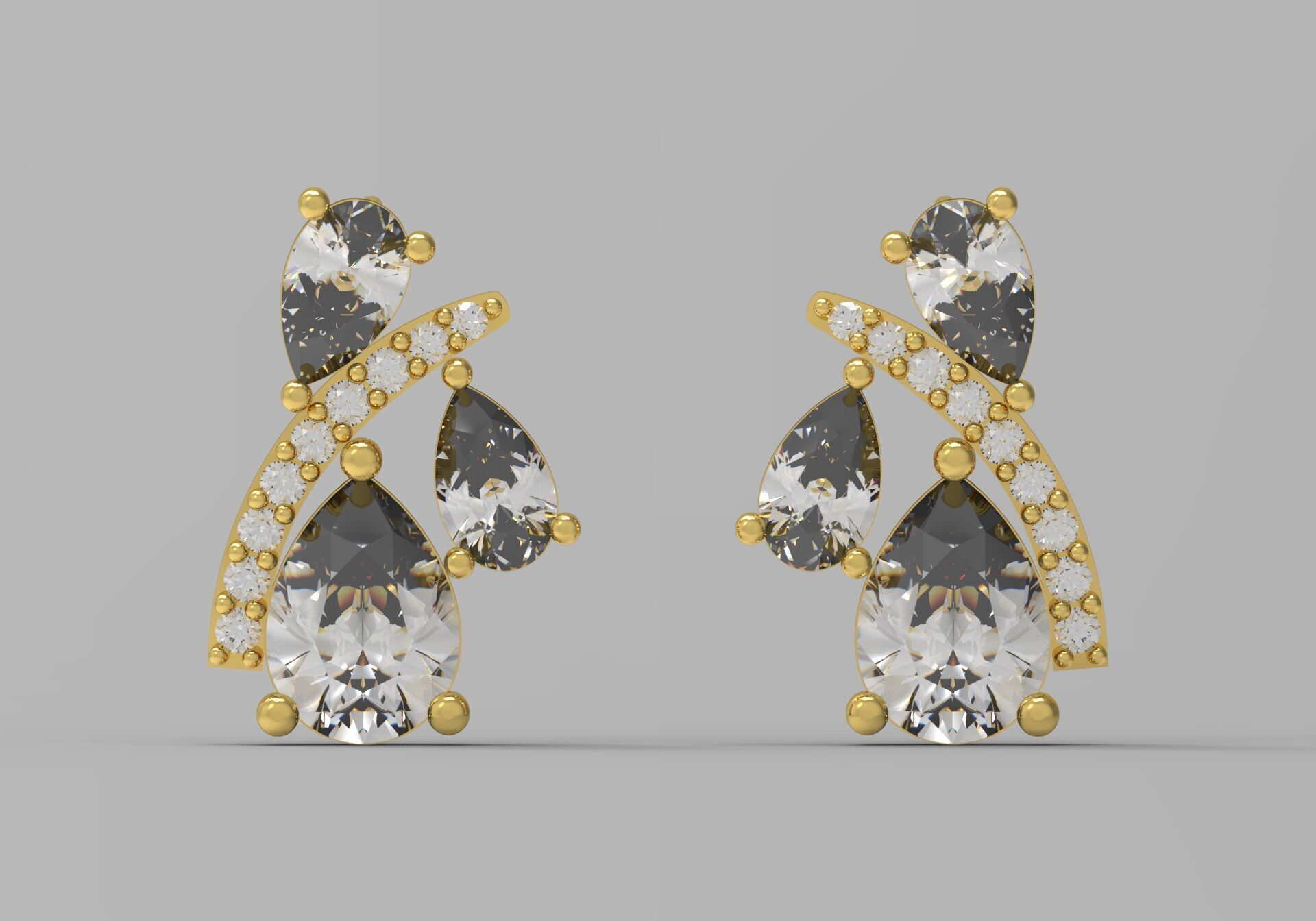 bride diamond jewelry earring je0027 3D print model_13