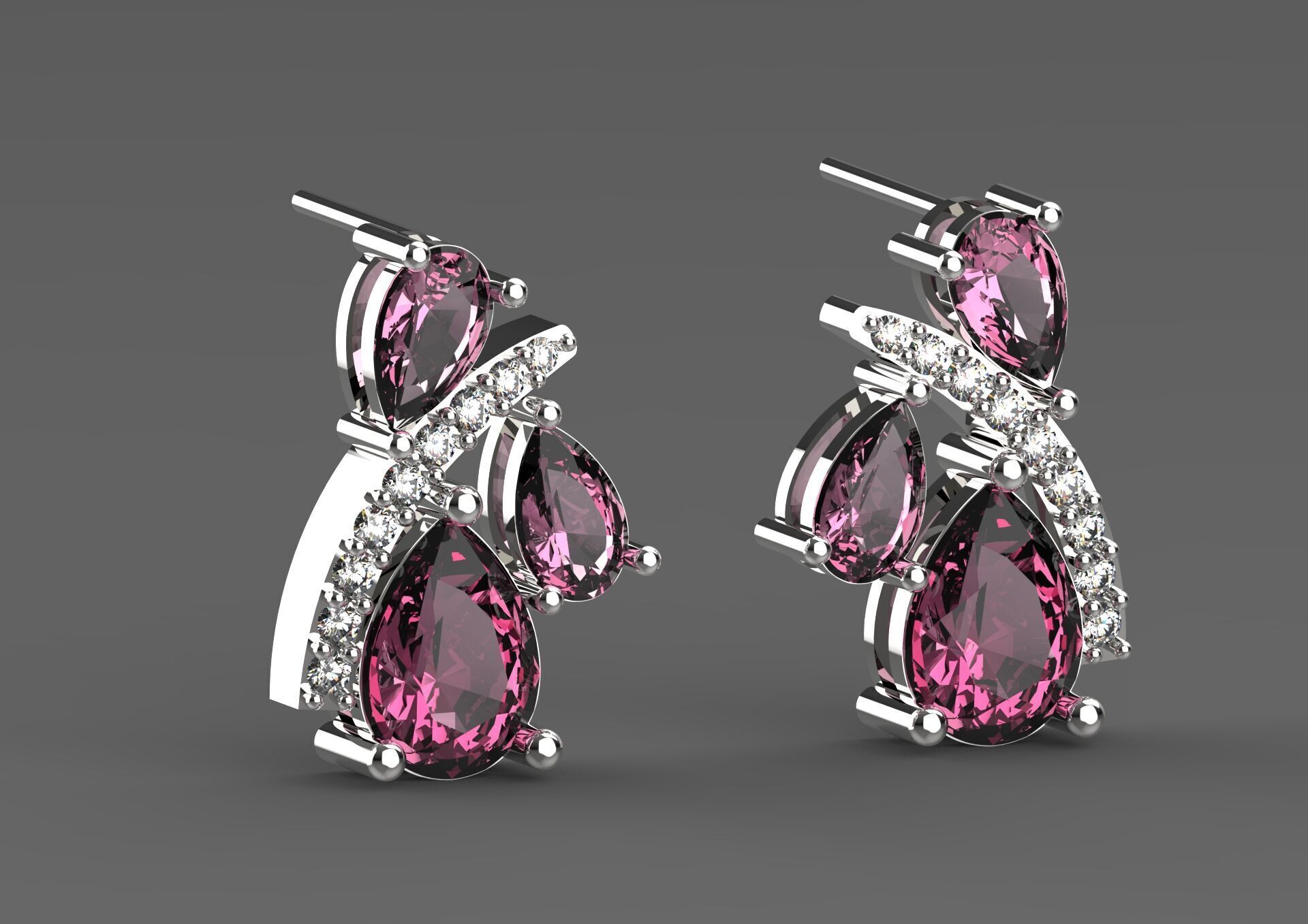 bride diamond jewelry earring je0027 3D print model_25