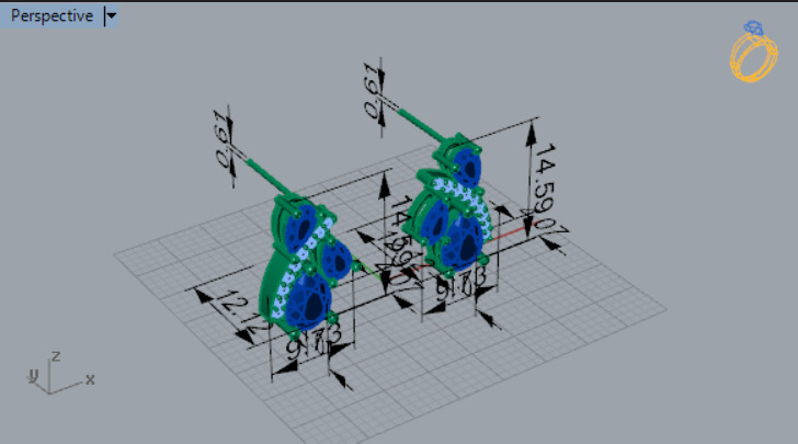 bride diamond jewelry earring je0027 3D print model_8