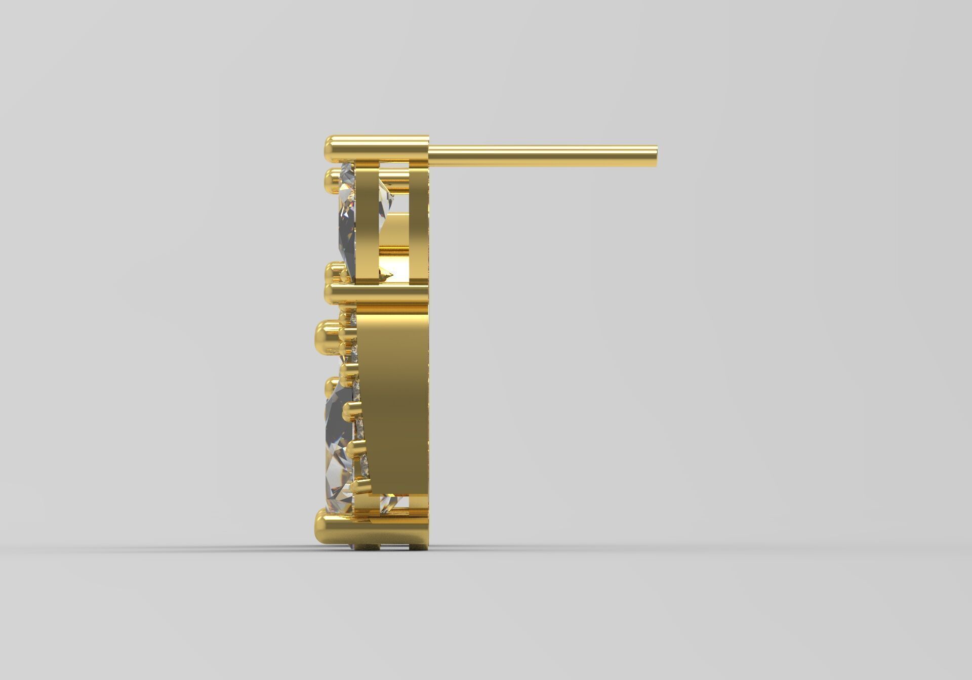bride diamond jewelry earring je0027 3D print model_14