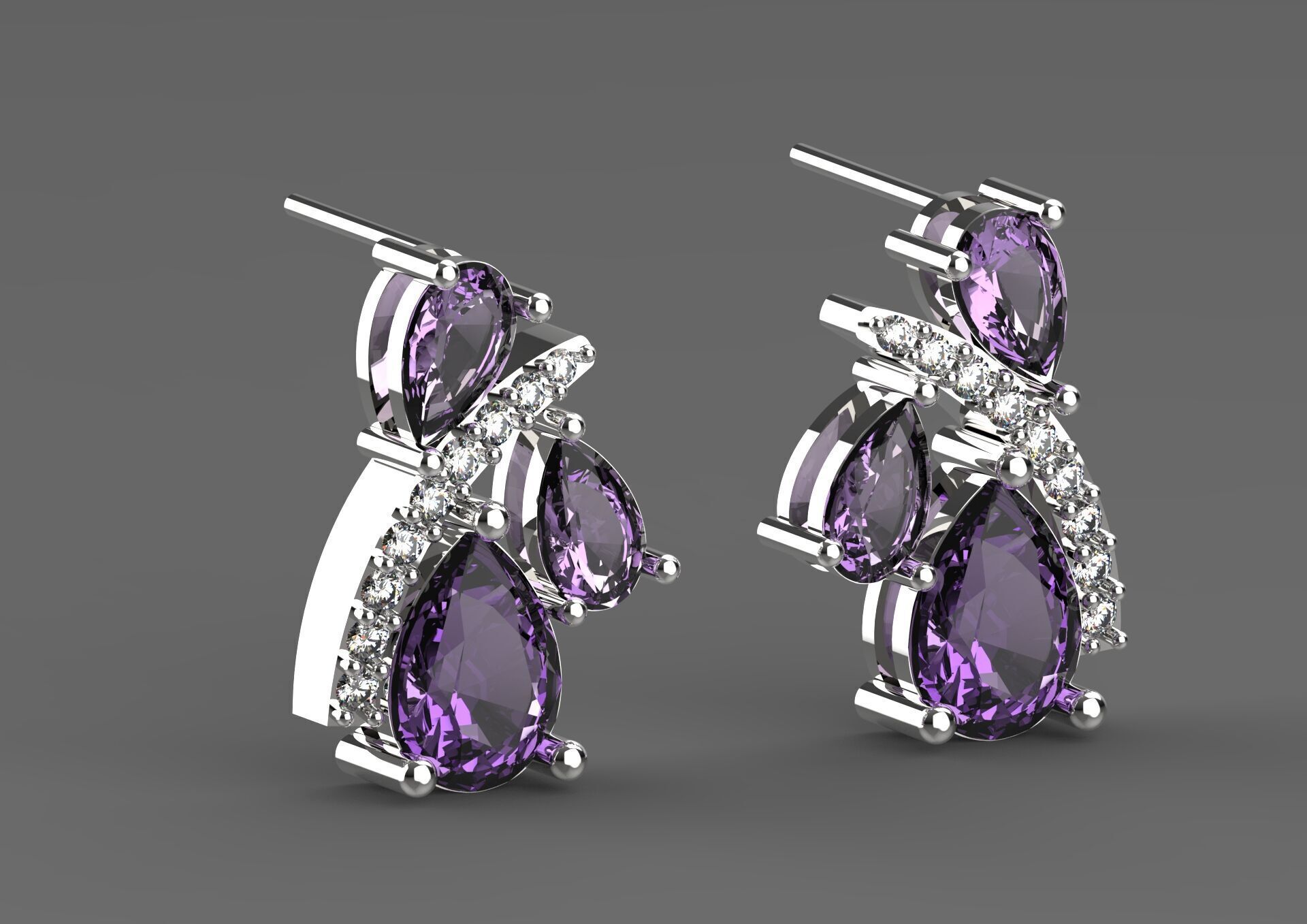bride diamond jewelry earring je0027 3D print model_22