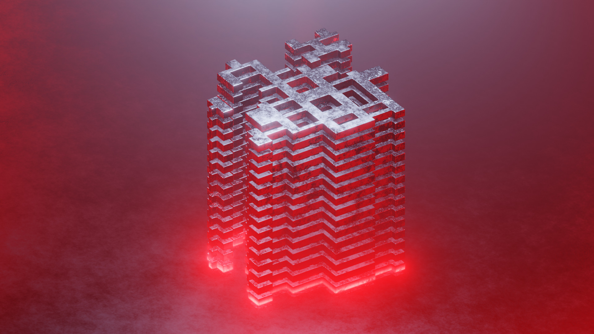 Geometry tech animation Low-poly 3D model_4