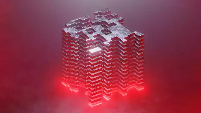 Geometry tech animation Low-poly 3D model