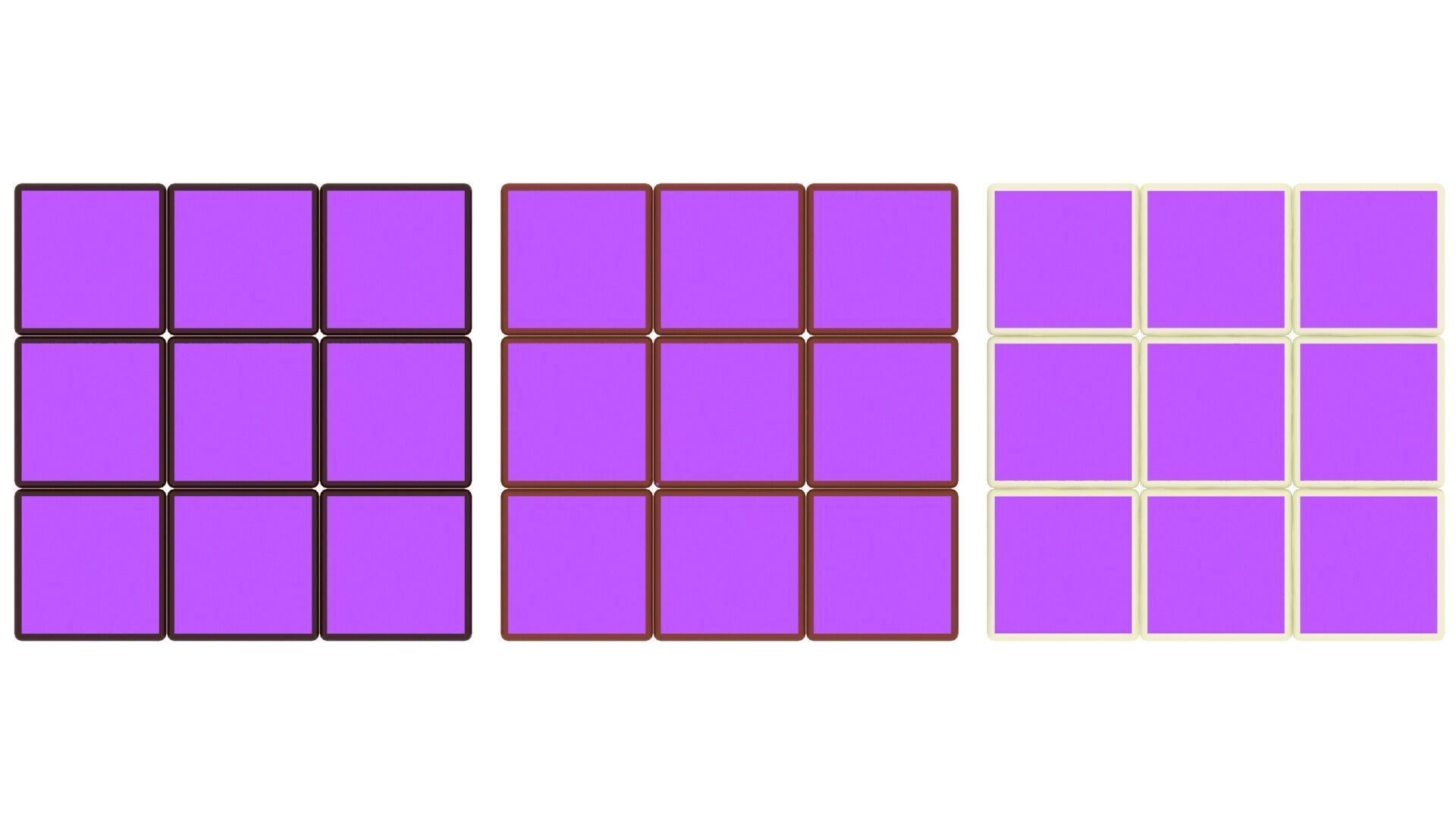 Chocolate Rubiks Cubes Set 3D model_9