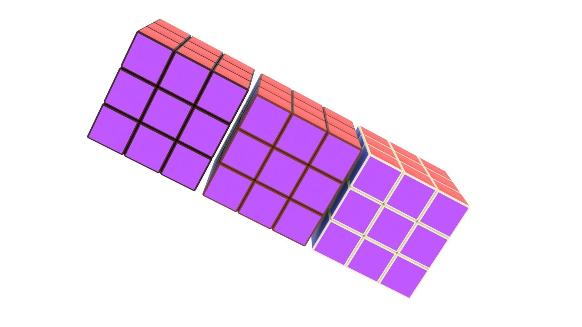 Chocolate Rubiks Cubes Set 3D model_4