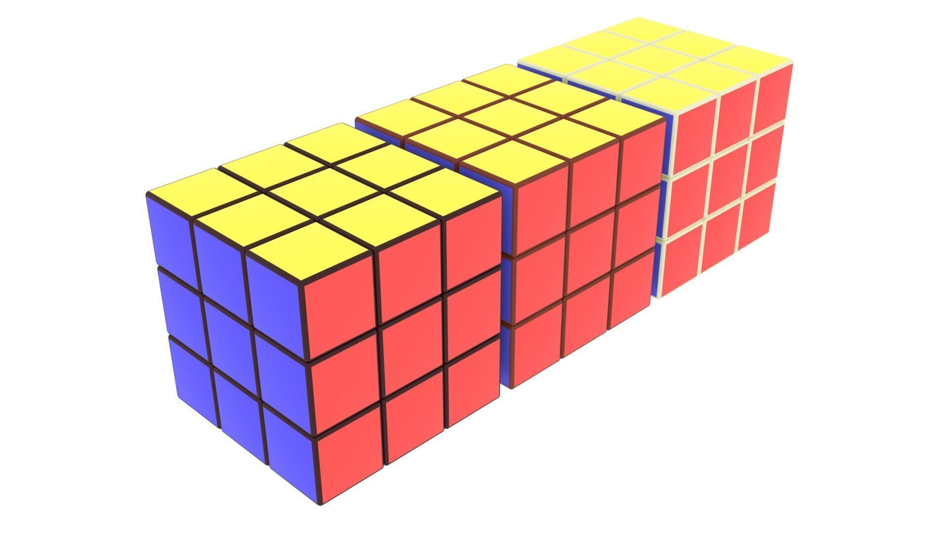 Chocolate Rubiks Cubes Set 3D model_5