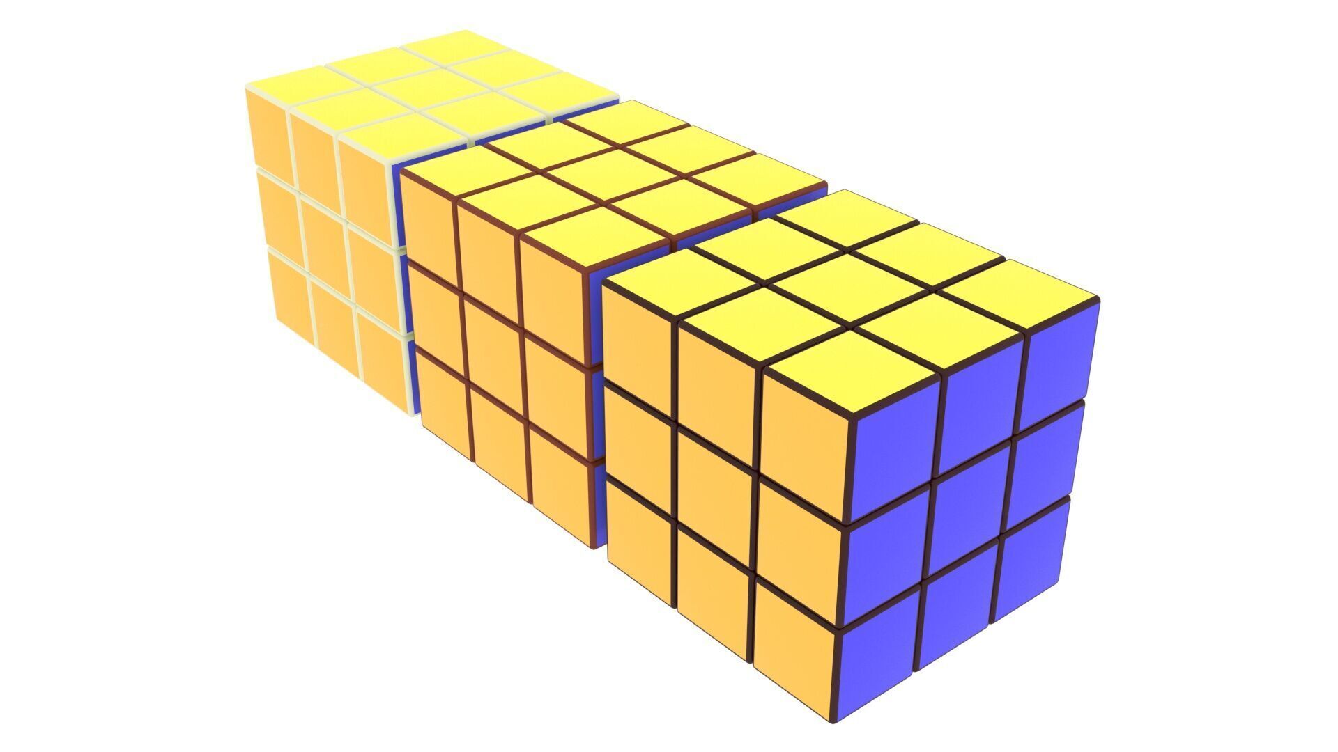 Chocolate Rubiks Cubes Set 3D model_3