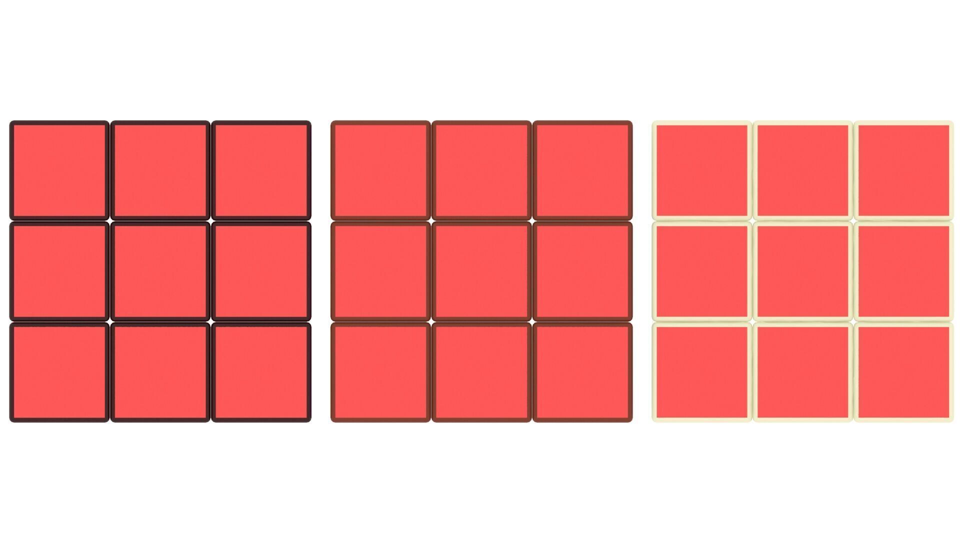 Chocolate Rubiks Cubes Set 3D model_7