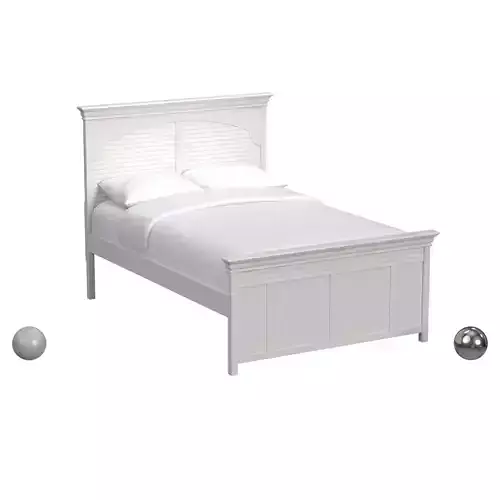My Home Furnishings Neopolitan Full Panel Bed in Bright White 3D model