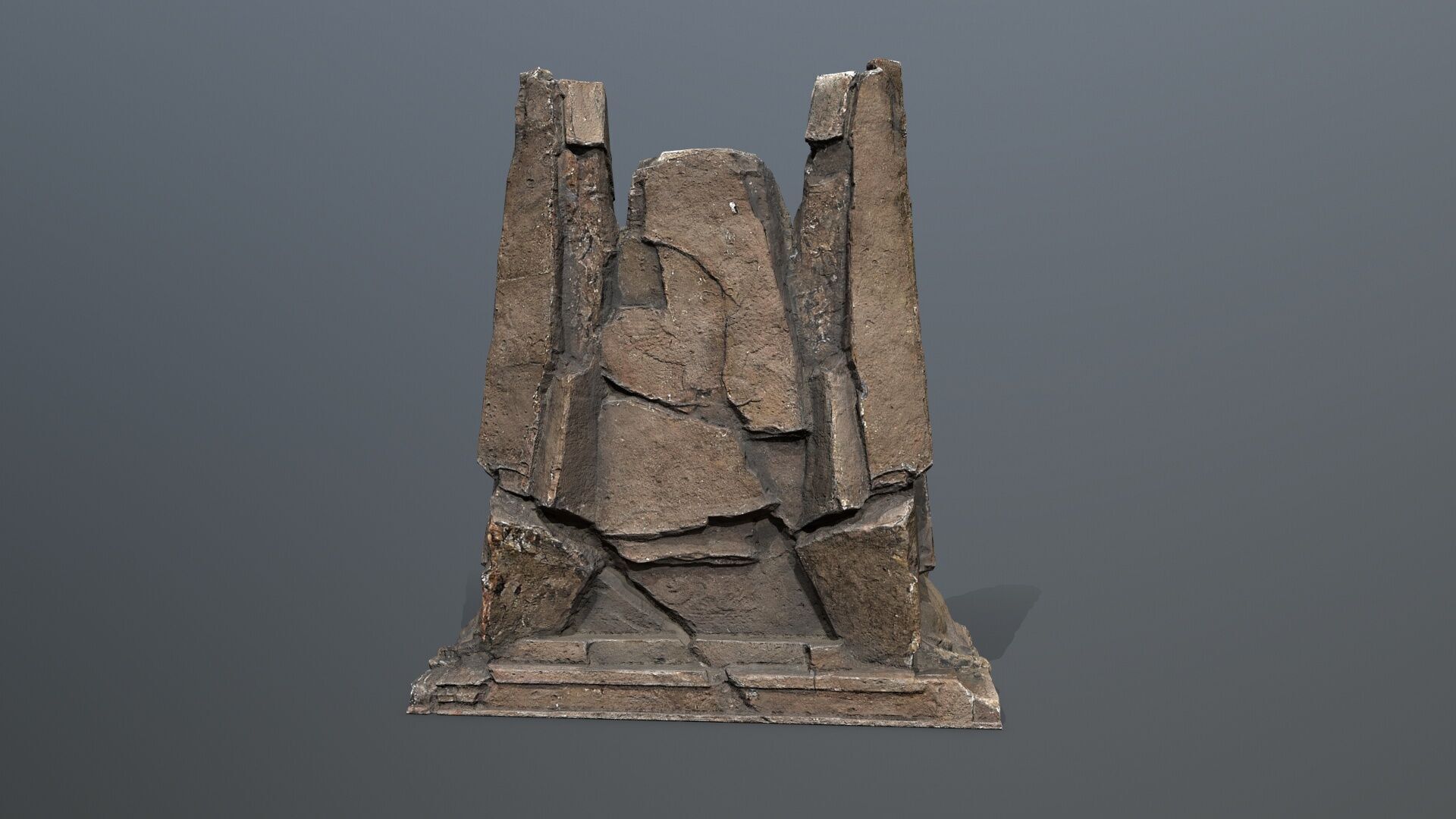 Lion Stone Throne Low-poly 3D model_7