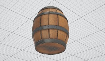Wooden Barrel 3D Model Game Ready VR AR Prop for Animations Low-poly 3D model_10