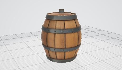Wooden Barrel 3D Model Game Ready VR AR Prop for Animations Low-poly 3D model_8