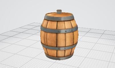 Wooden Barrel 3D Model Game Ready VR AR Prop for Animations Low-poly 3D model_14