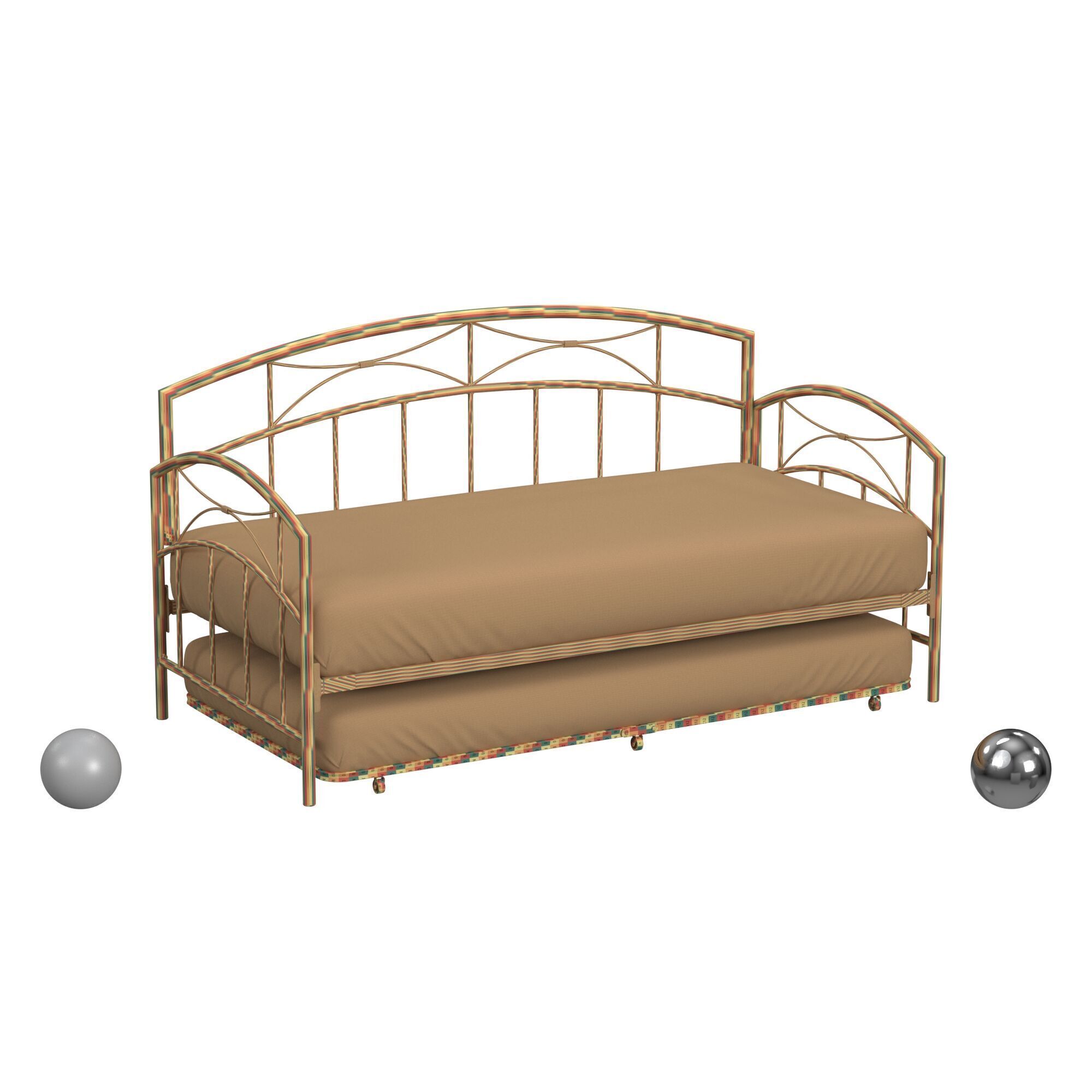  Morris Metal Twin Size Daybed With Roll Out 3D model_2