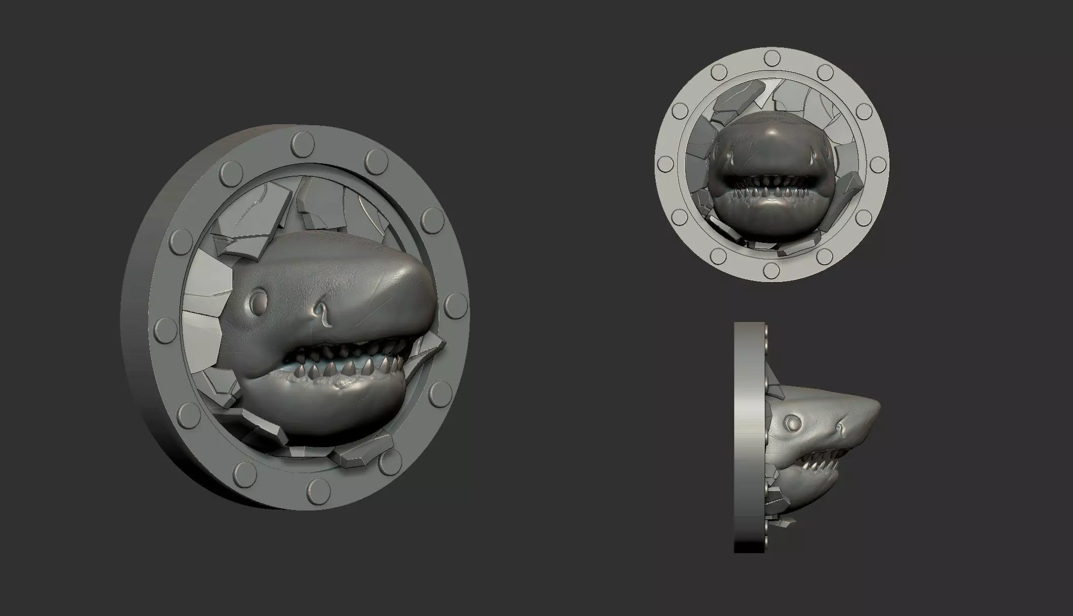 Shark Animal Wall Art 3D print model_0