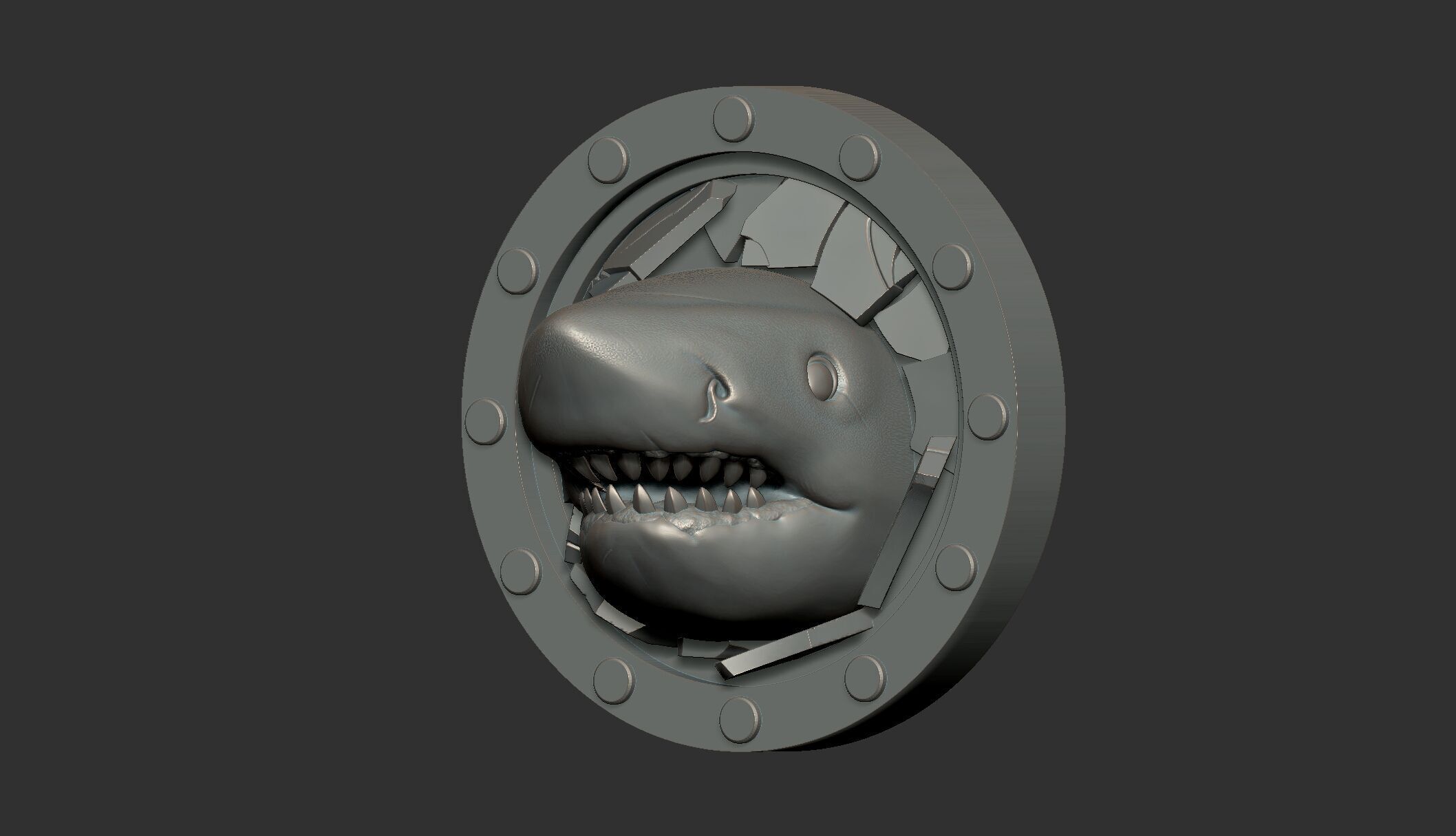 Shark Animal Wall Art 3D print model_3
