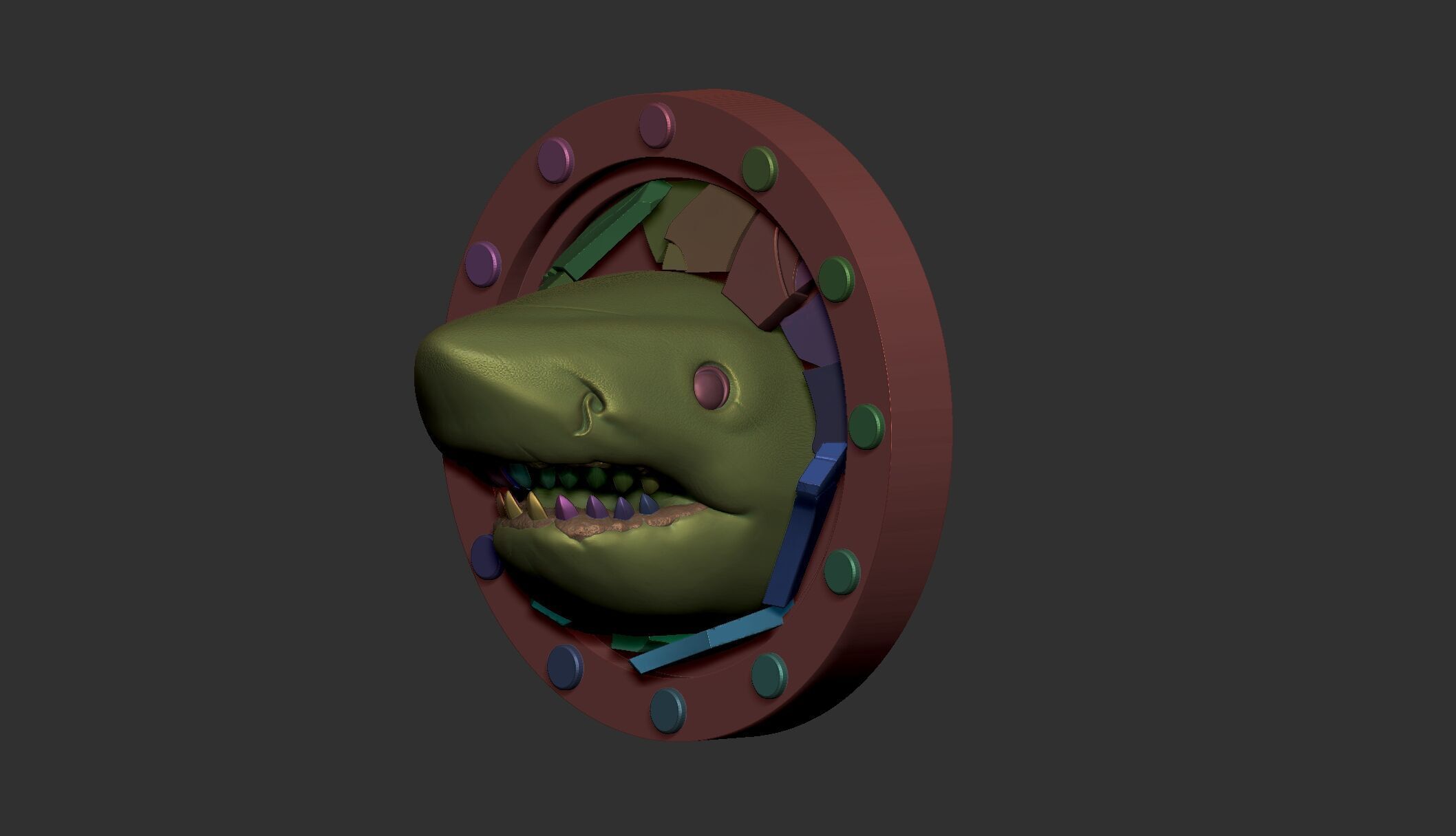 Shark Animal Wall Art 3D print model_7