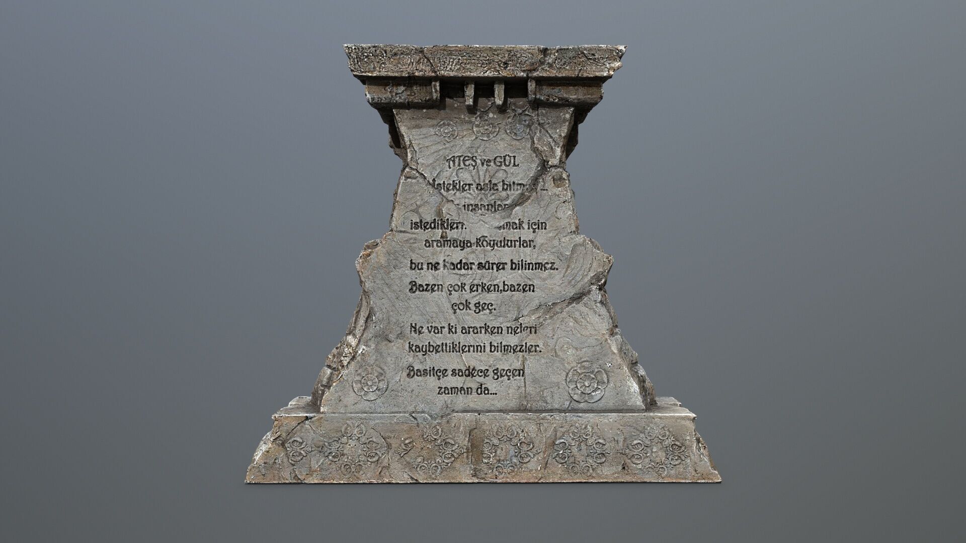 Lion fountain Low-poly 3D model_8