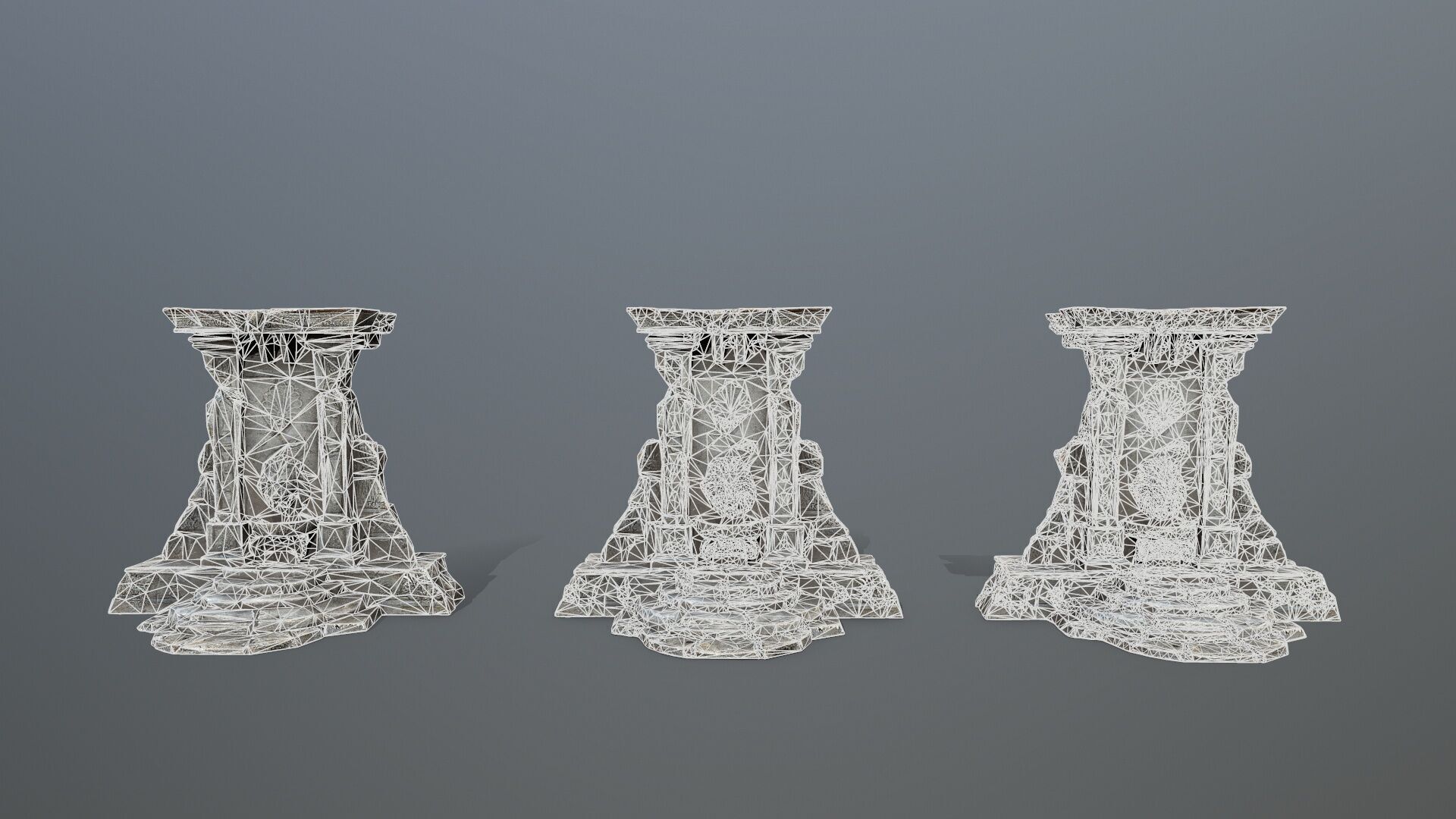 Lion fountain Low-poly 3D model_15