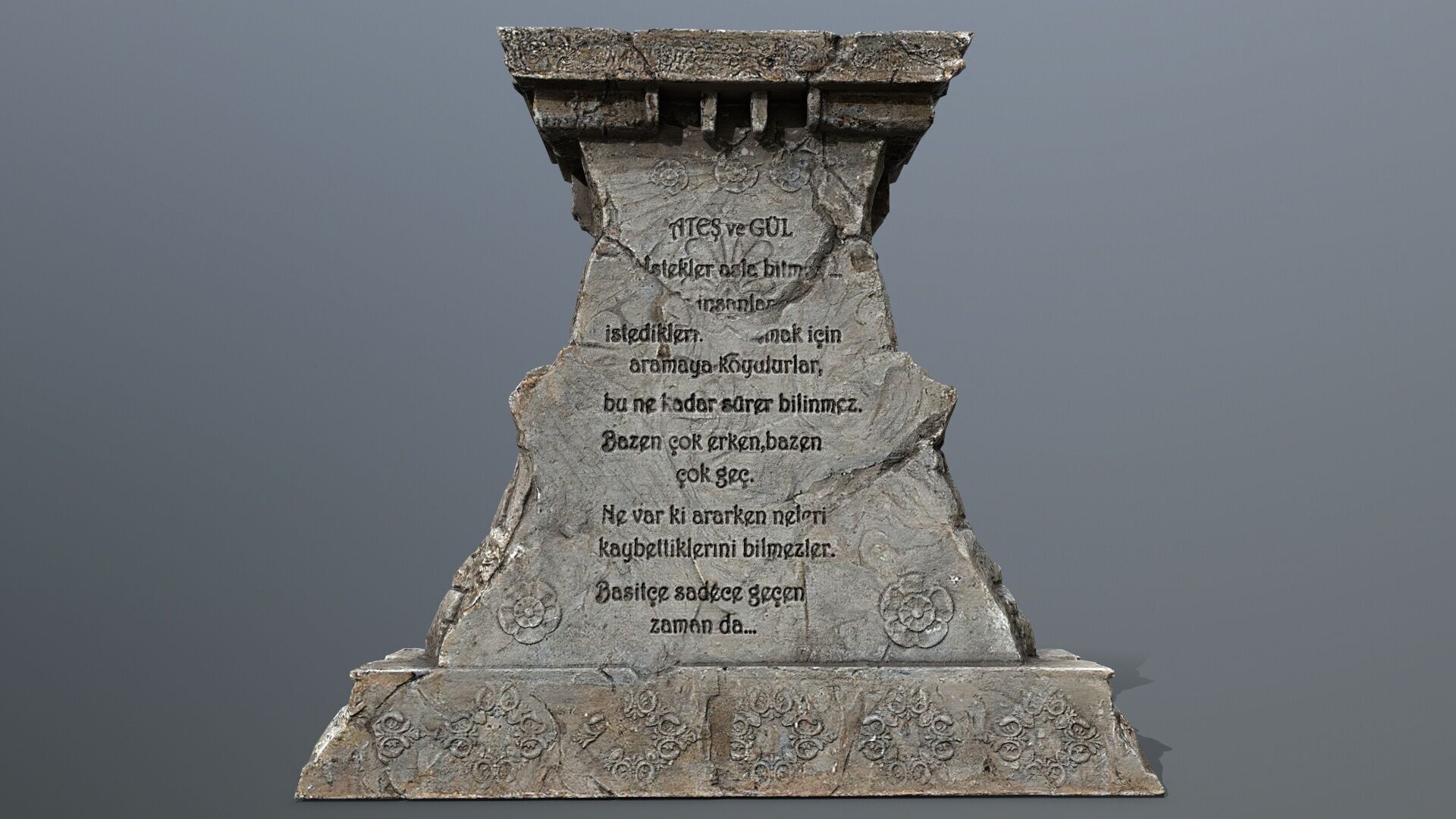 Lion fountain Low-poly 3D model_3