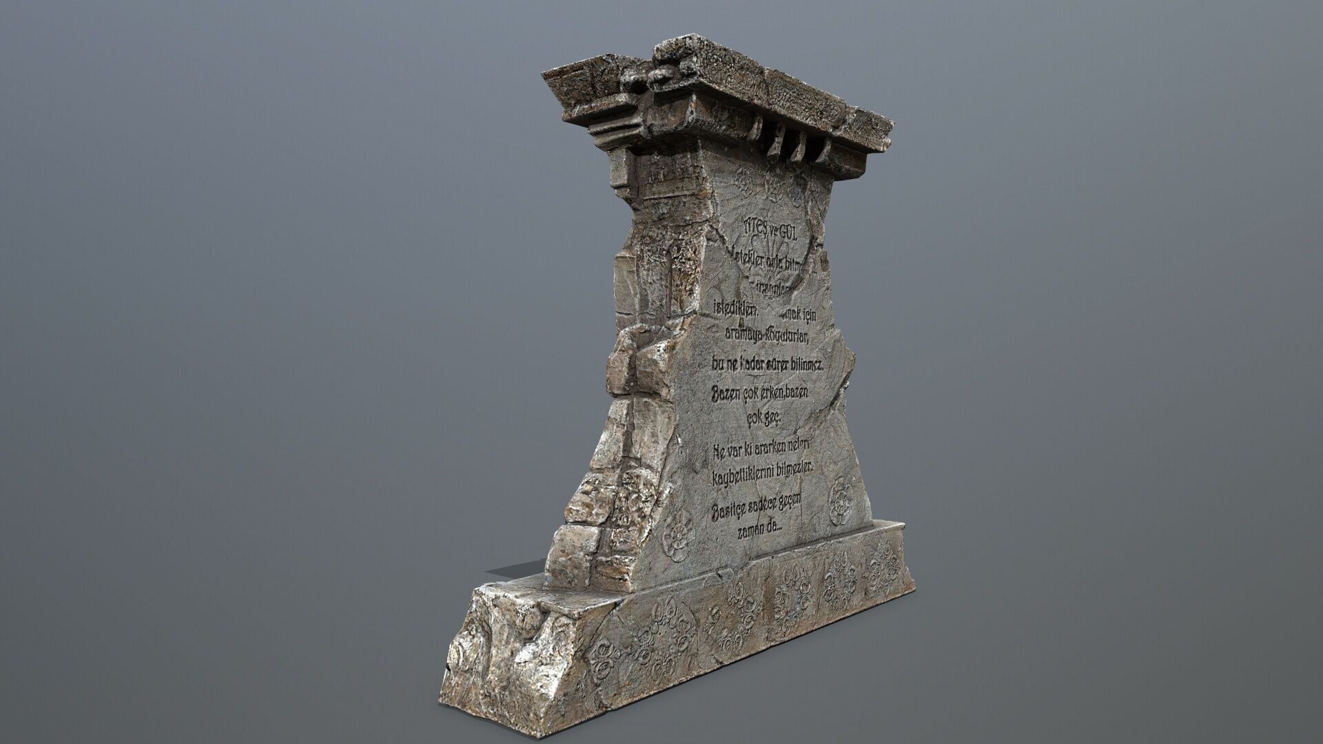 Lion fountain Low-poly 3D model_7