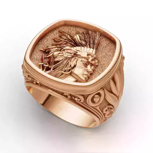 Indian  man ring  printable gold jewelry printable 3D model