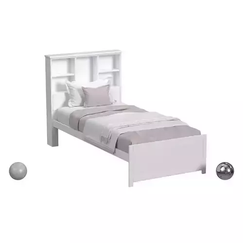 Caspian Twin Bookcase Bed 3D model