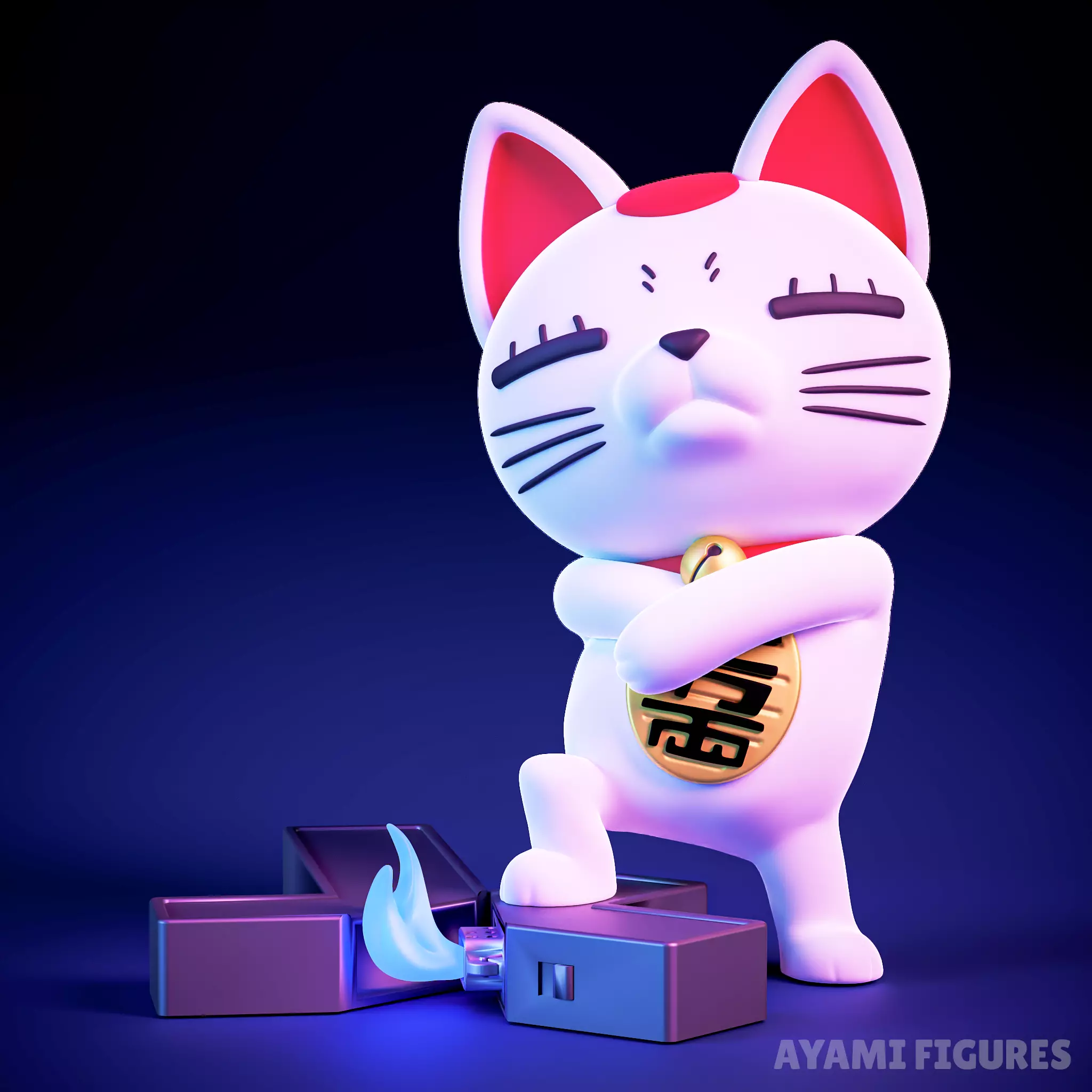 Dandadan Cat Turbo Granny Lighter STL Ready for 3D Printing 3D print model