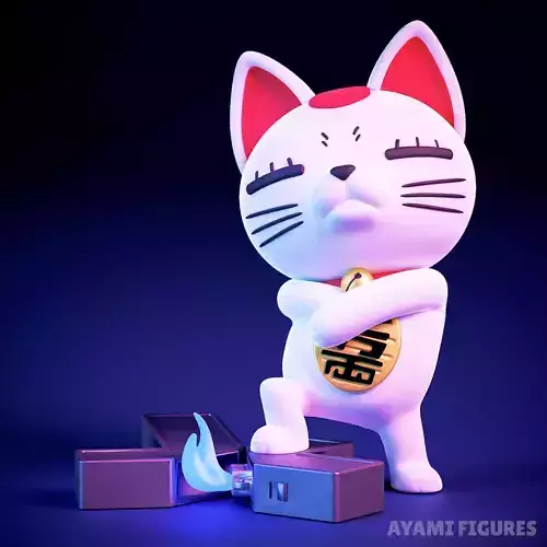 Dandadan Cat Turbo Granny Lighter STL Ready for 3D Printing