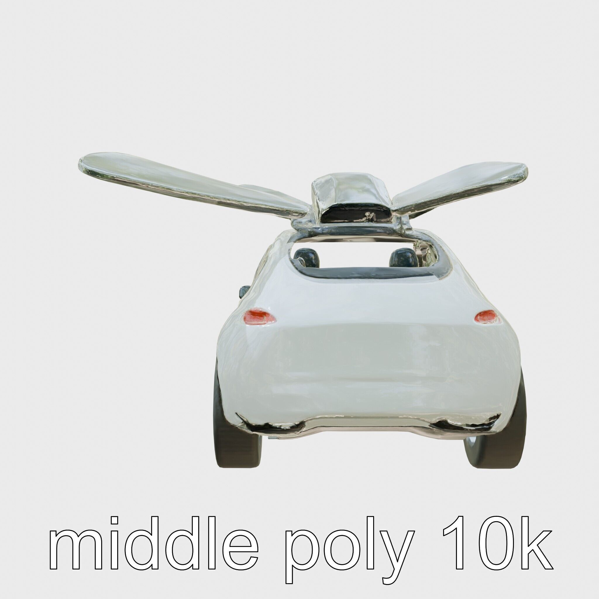 Futuristic Flying Taxi Concept Car Low-poly 3D model_2
