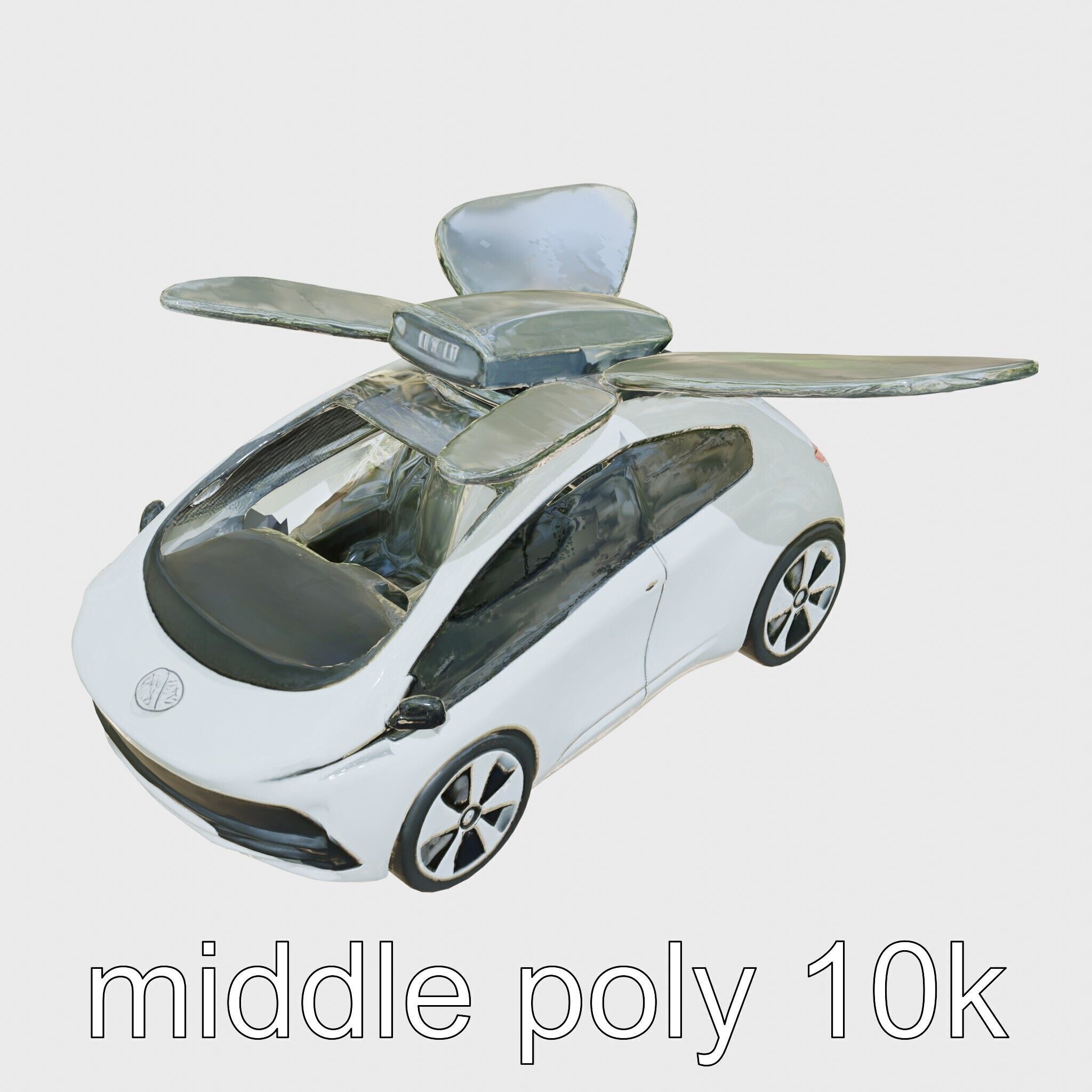 Futuristic Flying Taxi Concept Car Low-poly 3D model_8