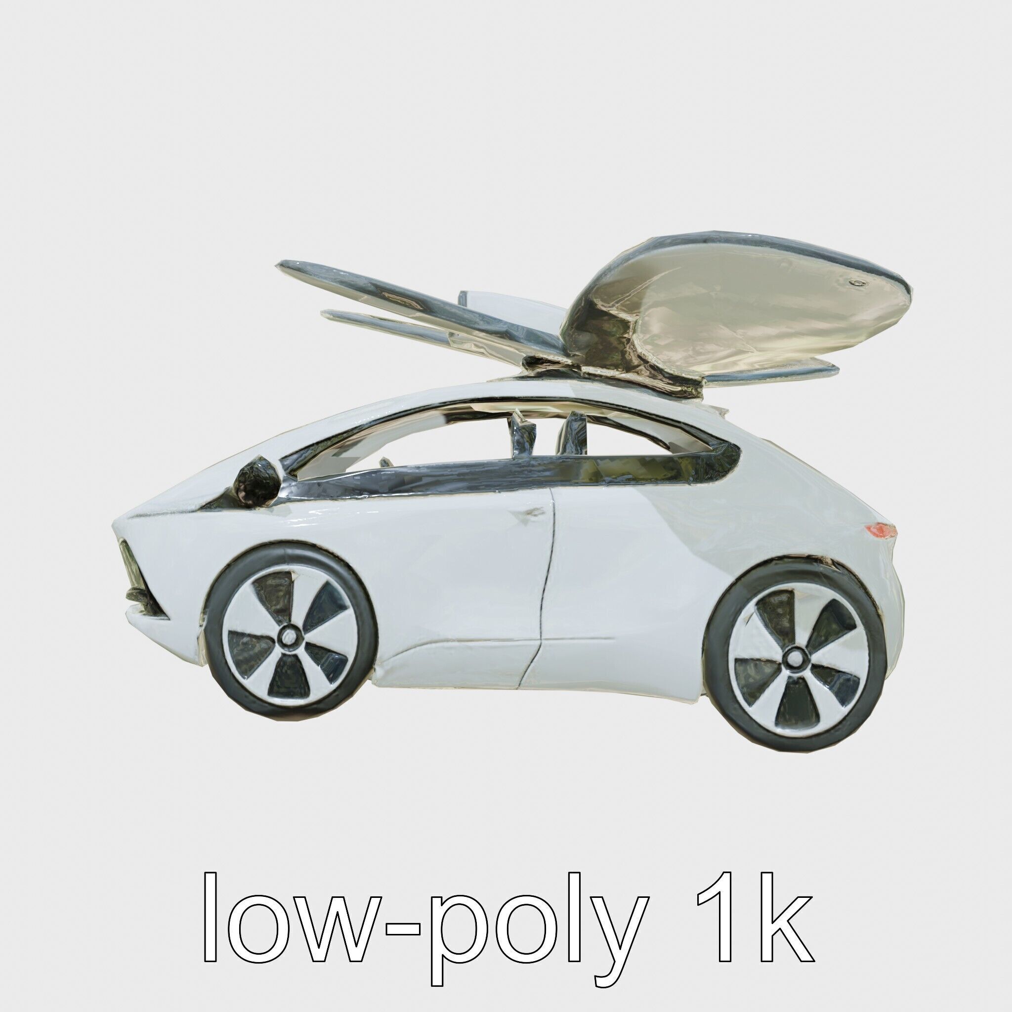 Futuristic Flying Taxi Concept Car Low-poly 3D model_14