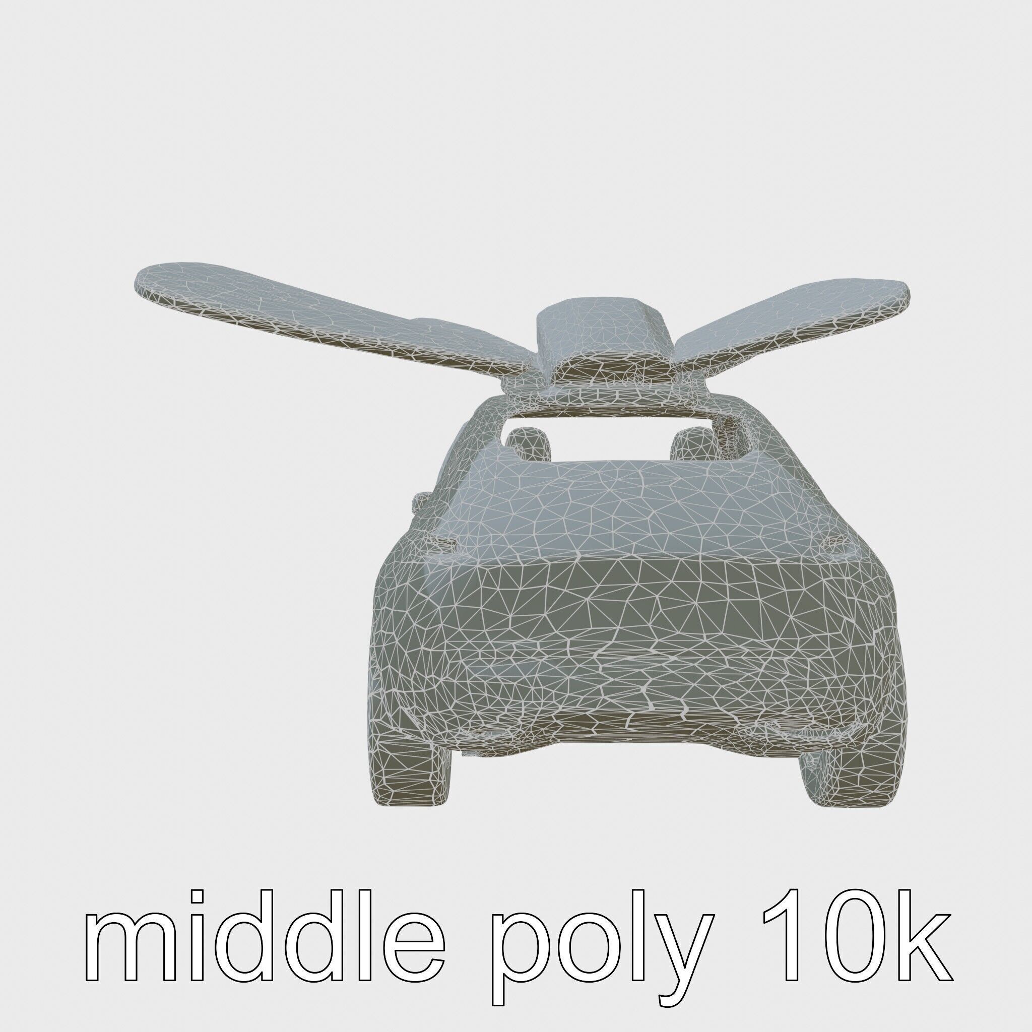 Futuristic Flying Taxi Concept Car Low-poly 3D model_5