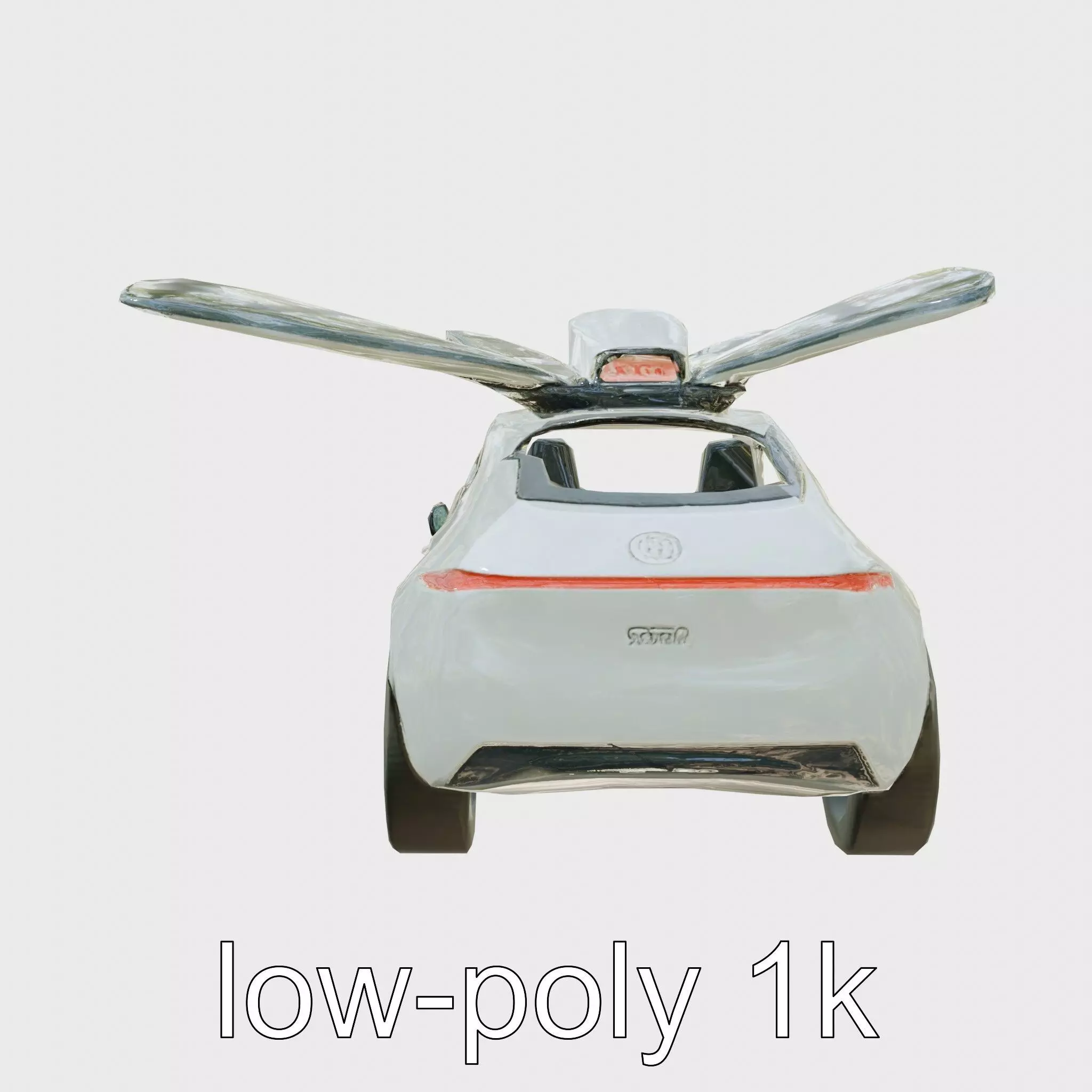 Futuristic Flying Taxi Concept Car Low-poly 3D model_0