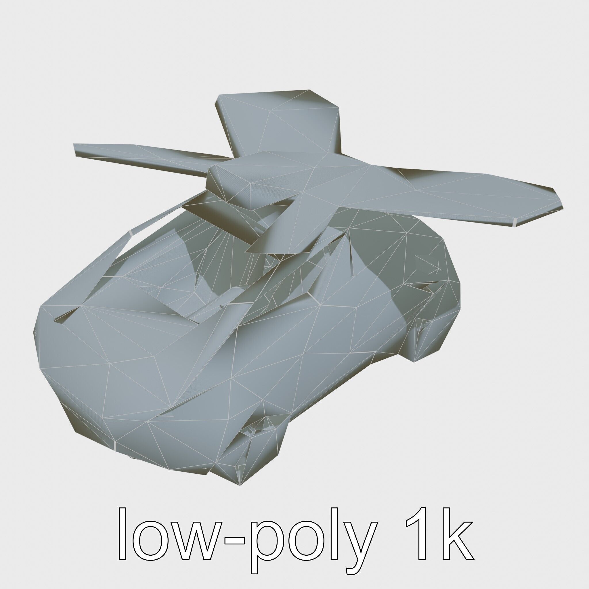 Futuristic Flying Taxi Concept Car Low-poly 3D model_13
