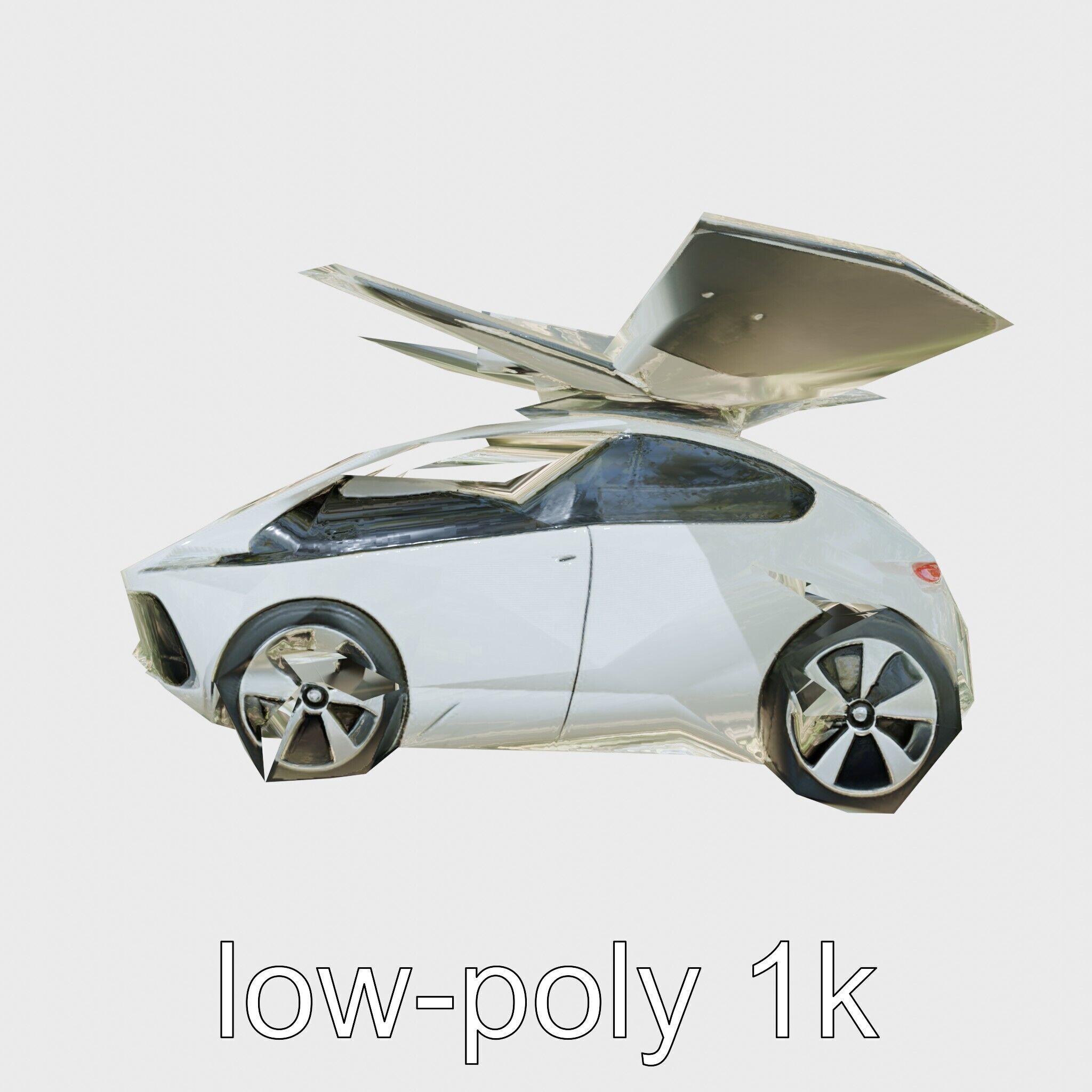 Futuristic Flying Taxi Concept Car Low-poly 3D model_28