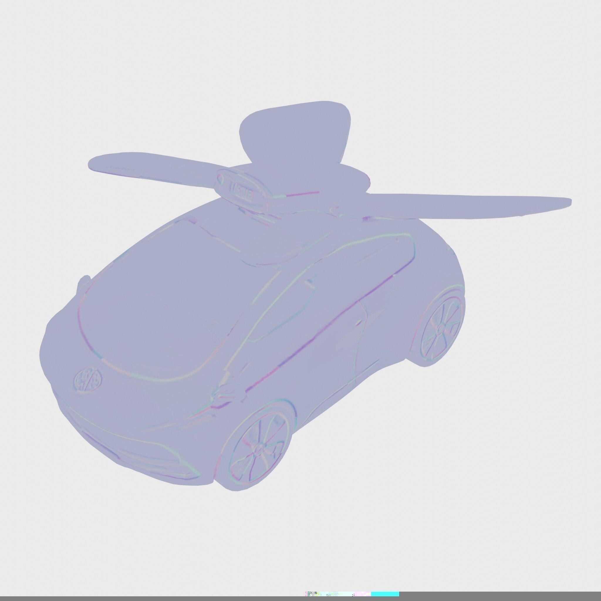 Futuristic Flying Taxi Concept Car Low-poly 3D model_12