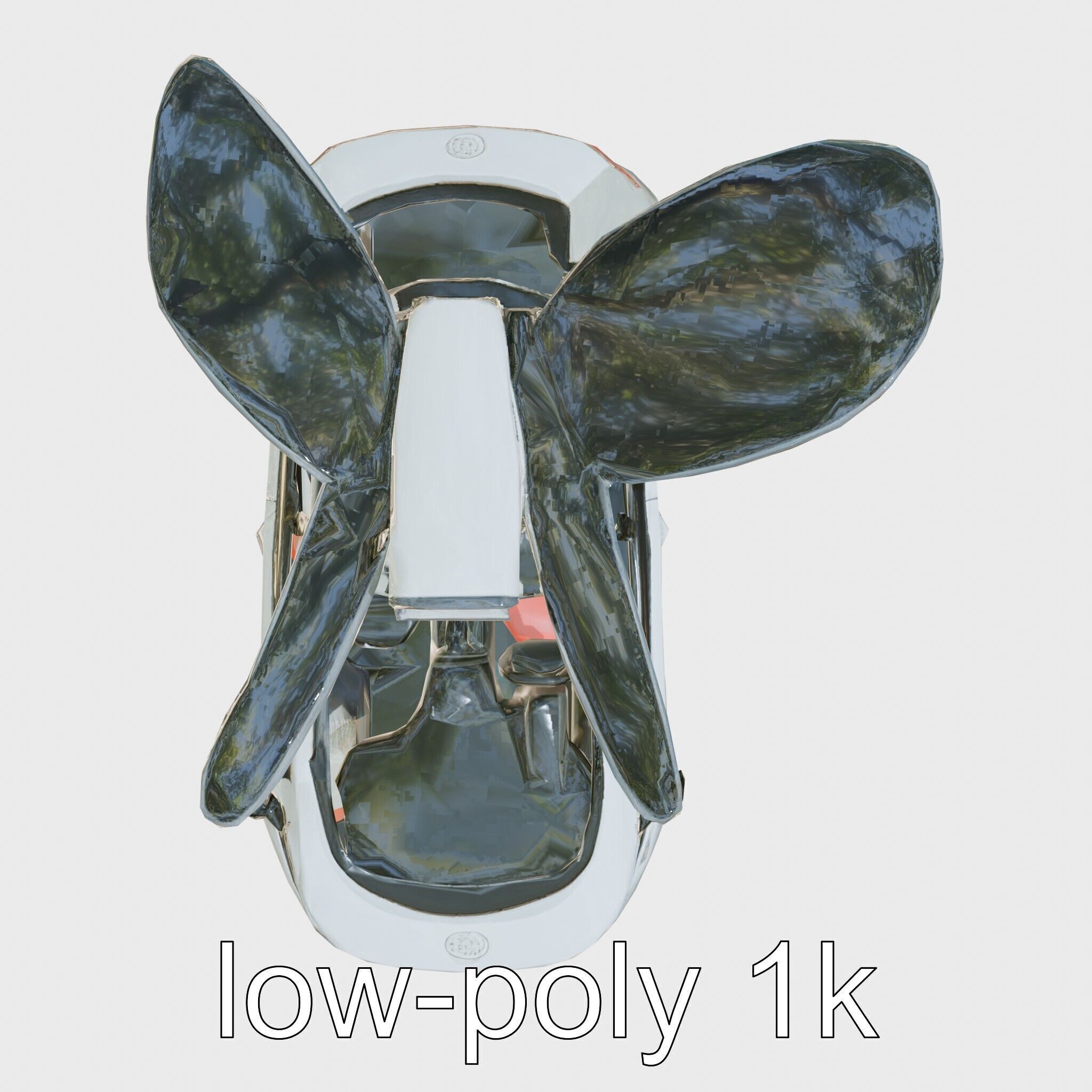 Futuristic Flying Taxi Concept Car Low-poly 3D model_25