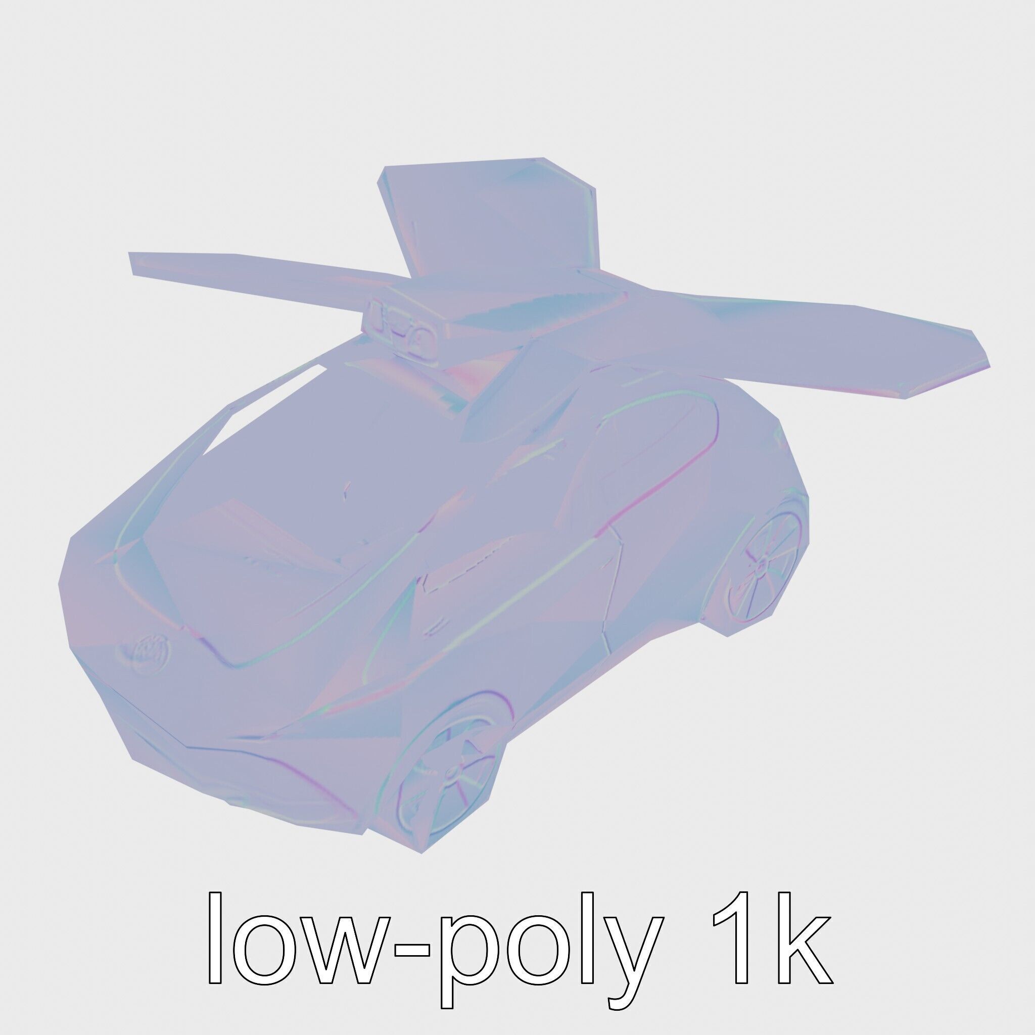Futuristic Flying Taxi Concept Car Low-poly 3D model_20